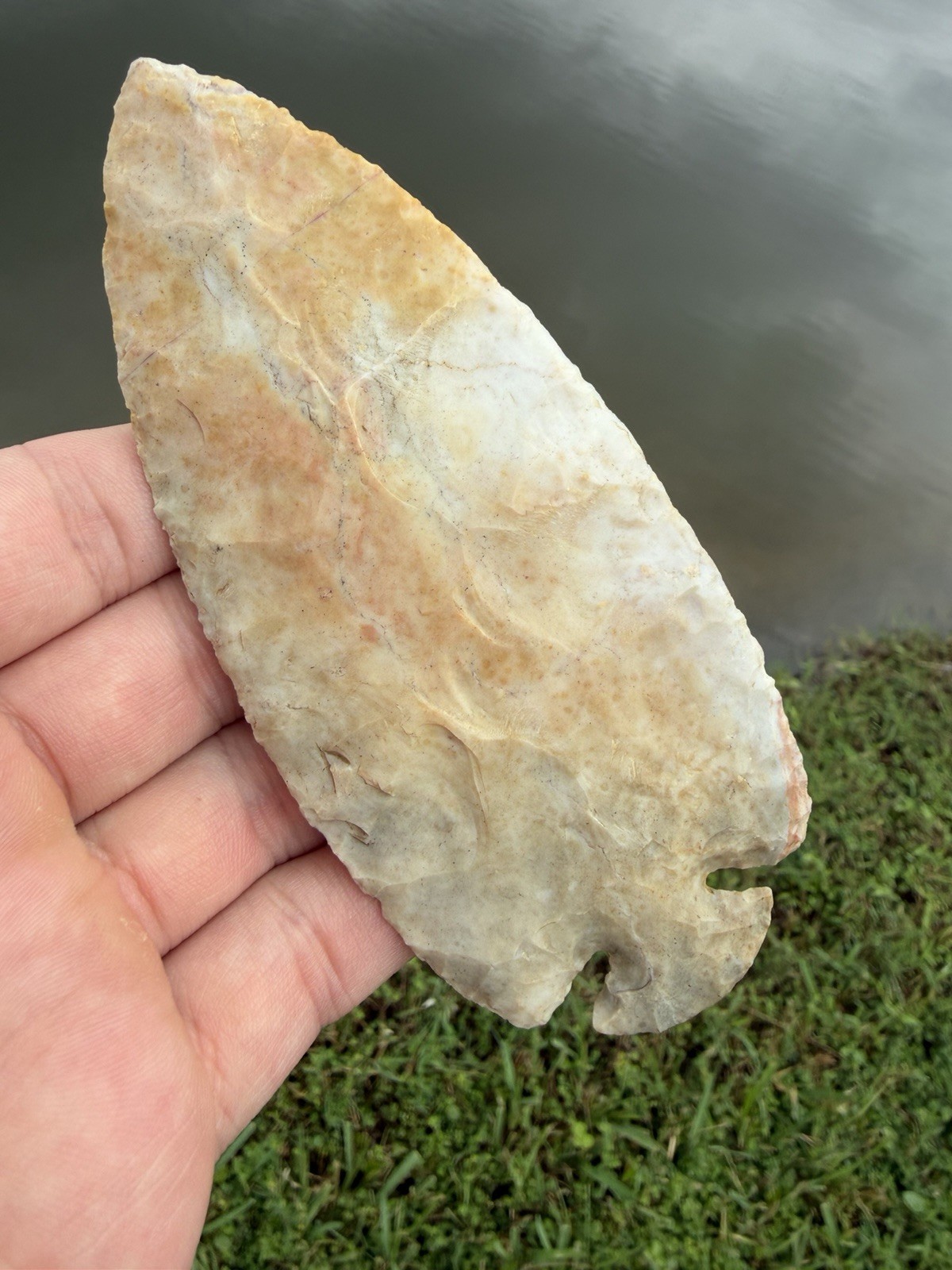 Rare Large Ohio Flintridge Button Base Dovetail Point Arrowhead
