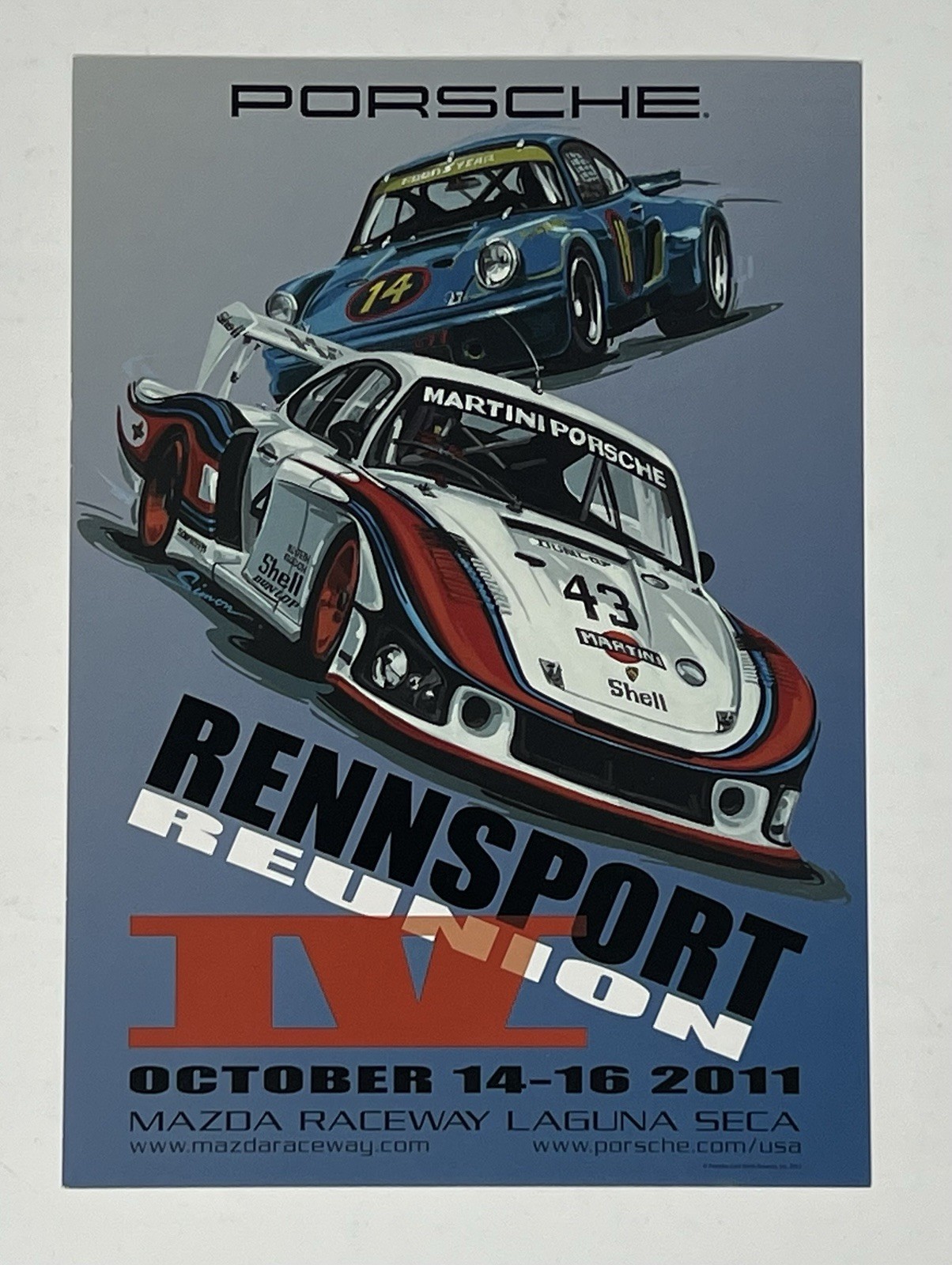 2011 Porsche Rennsport Reunion IV, 8.5 x 6 Mazda Raceway Laguna Seca, Ad Card