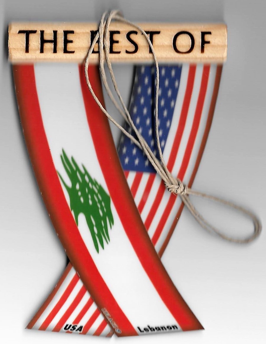 Rear view mirror car flags Lebanon and USA Lebanese unity flagz for inside car