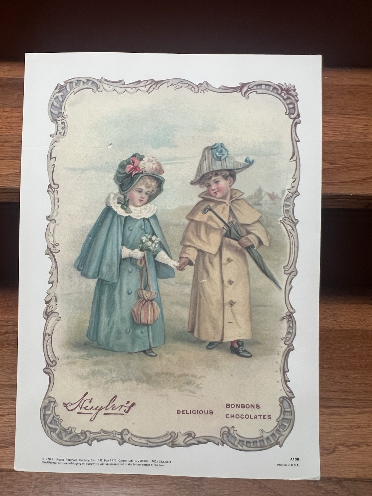 Ephemera Vintage Huyler\'s Bonbons Victorian Girls Ad/Photo  Farmhouse Decor
