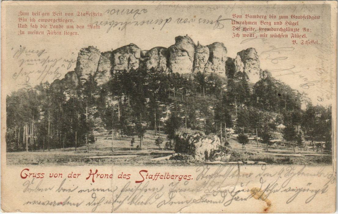 Old postcard postcard greeting from the crown of Staffelberg GERMANY (1109165)
