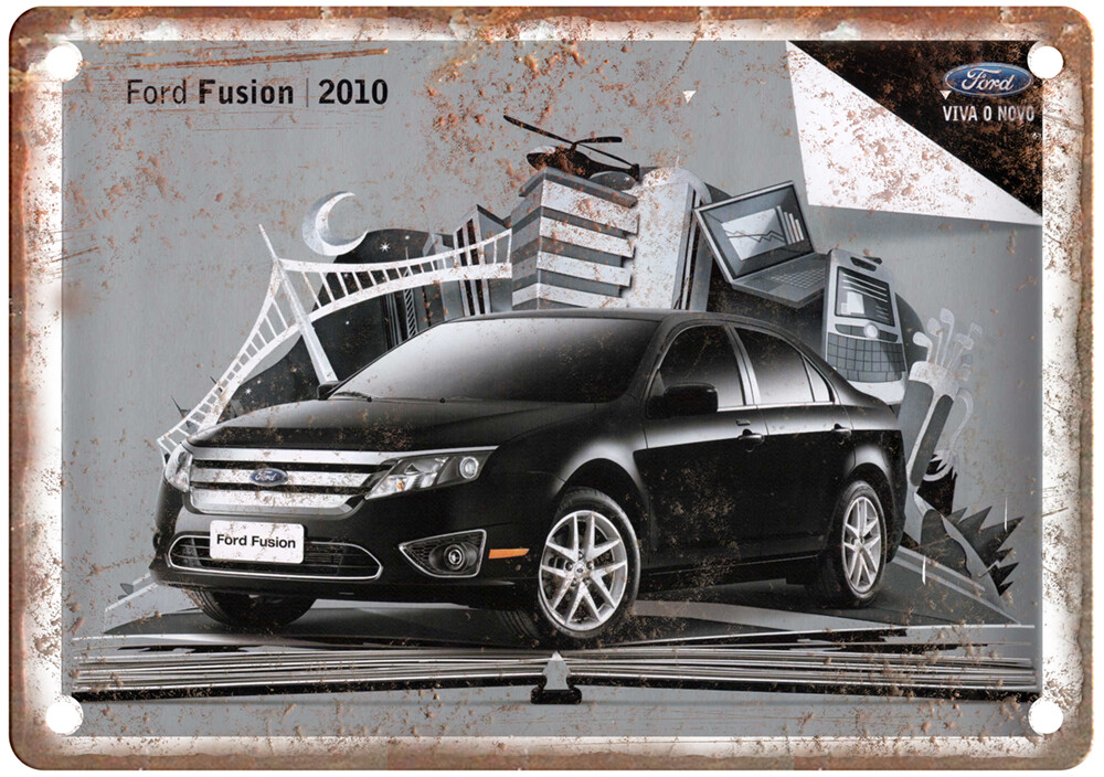Vintage Fusion 2010 Ad Retro Look Metal Sign A6400