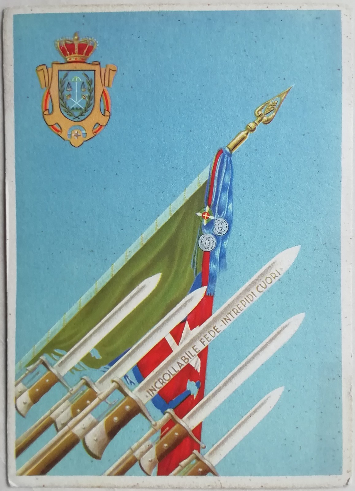 POSTCARD 64 REGIMENT INFANTRY CAGLIARI MILITARY KINGDOM INFANTRY BAYONETS M3