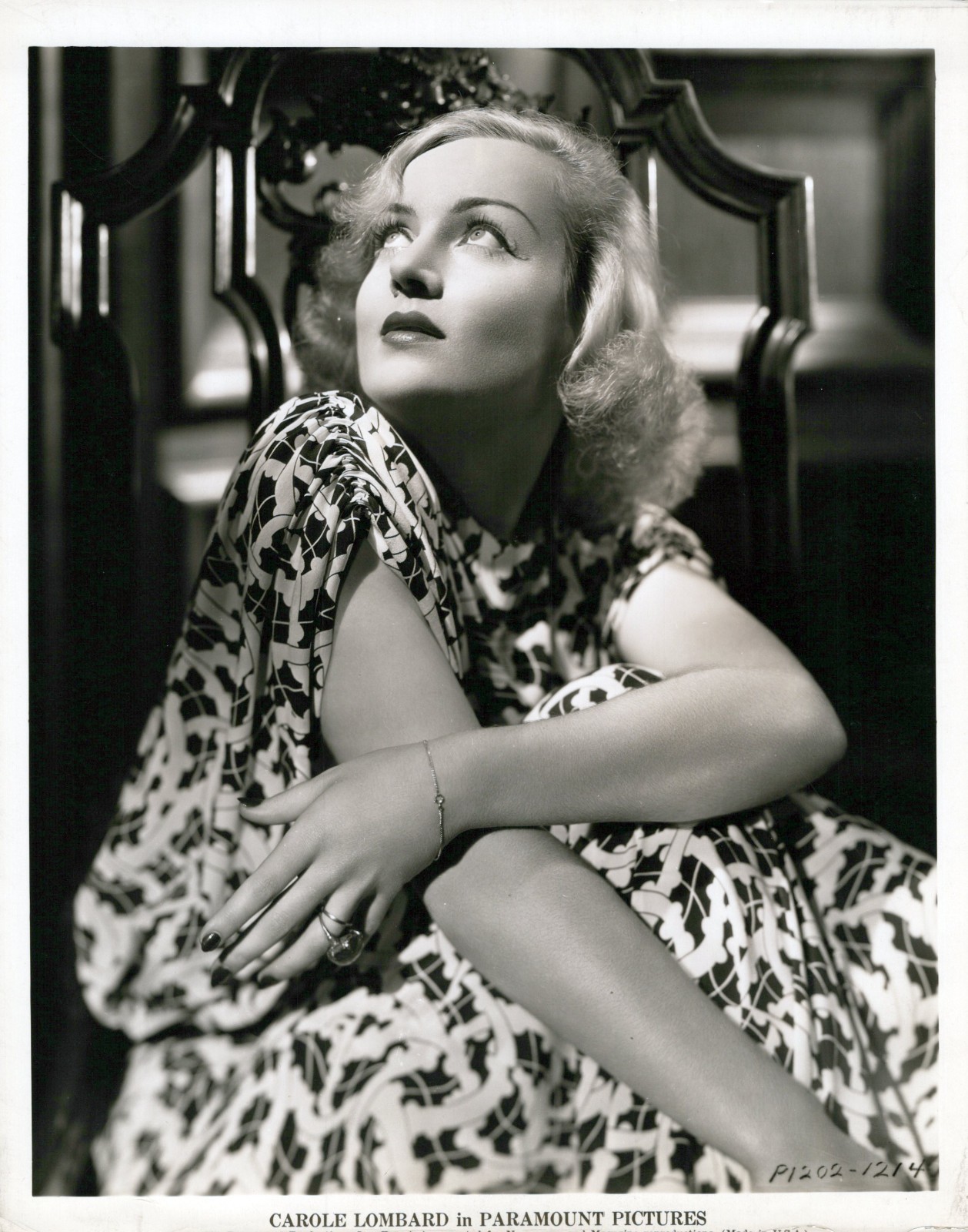 HOLLYWOOD CAROLE LOMBARD STYLISH POSE STUNNING PORTRAIT 1930s ORIG PHOTO MA92