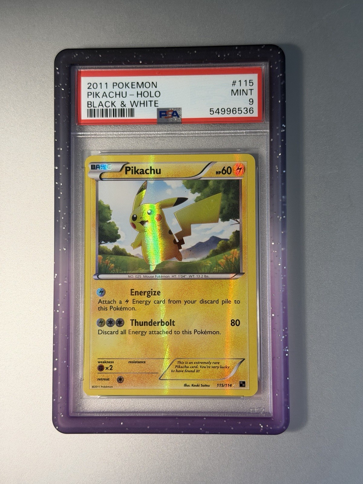 Pokemon • Pikachu • Black & White 2011 • Holo • 115/114 • PSA 9 • EN