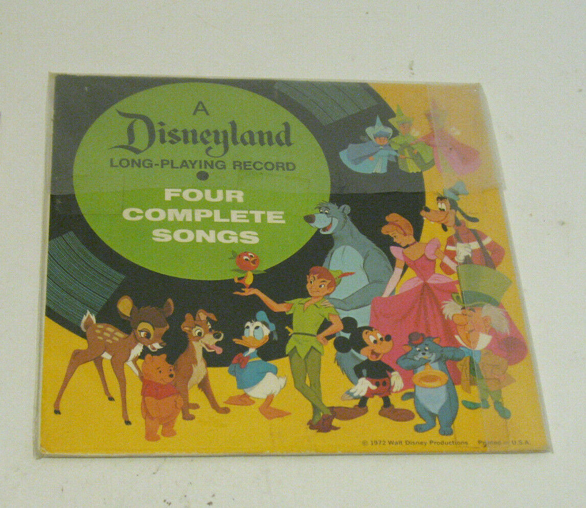1972 Disneyland Long-Playing Record 4 songs - Walt Disney Productions 