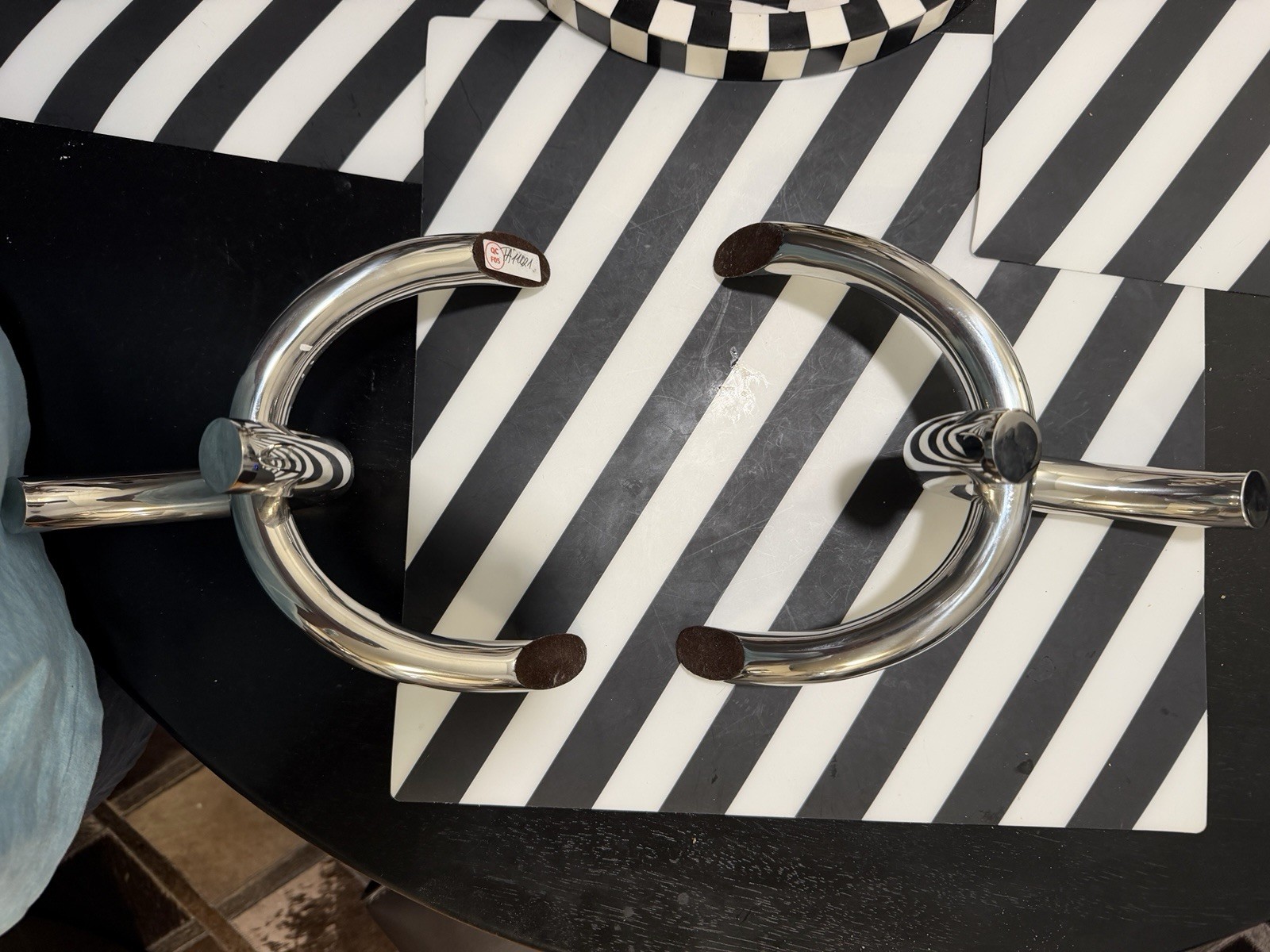1970\'s Mid Century Modern Chrome and Steel Link Bookends