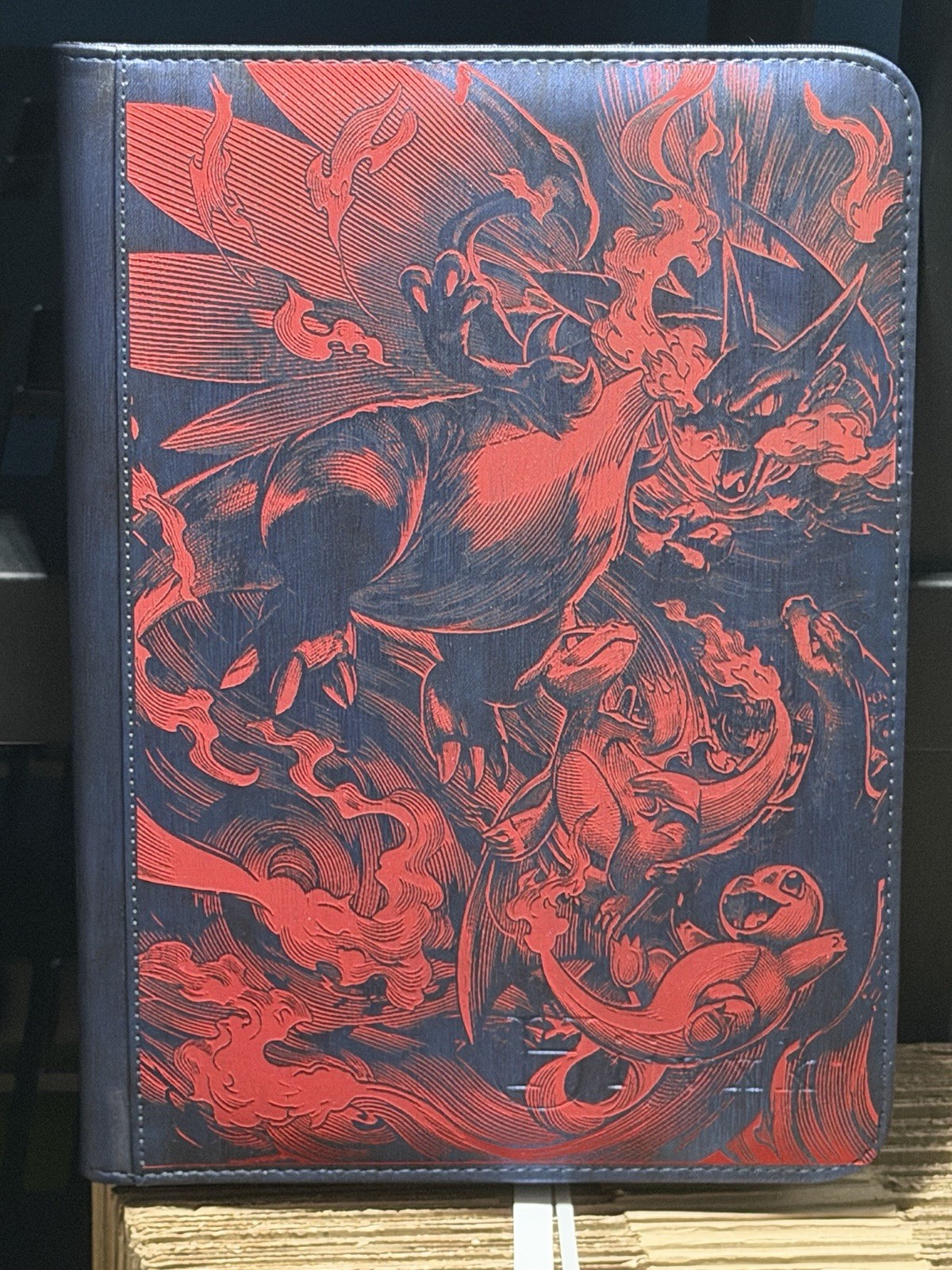 Pokémon Mega Charizard X ex Phantasmal Flames 9 Slot 540 Card Engraved Binder