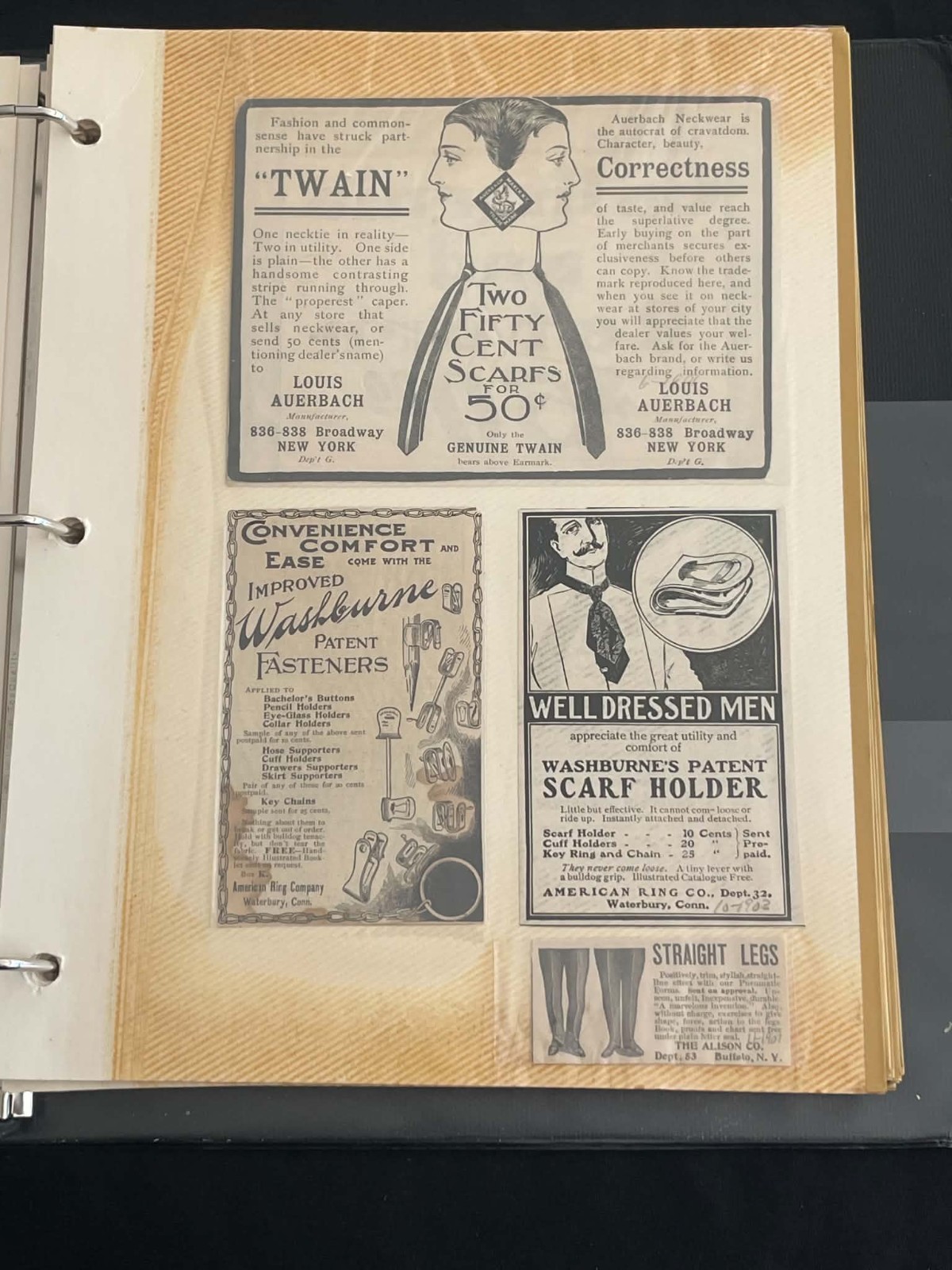 (68) Piece Lot Album 1800s-early 1900s Fashion Advertisement Prints