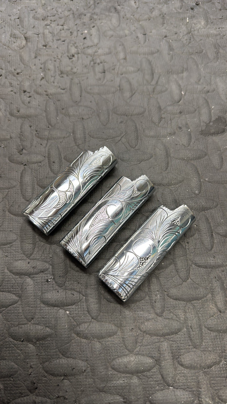 Custom polished aluminum Hand Engraved Lighter Sleeve