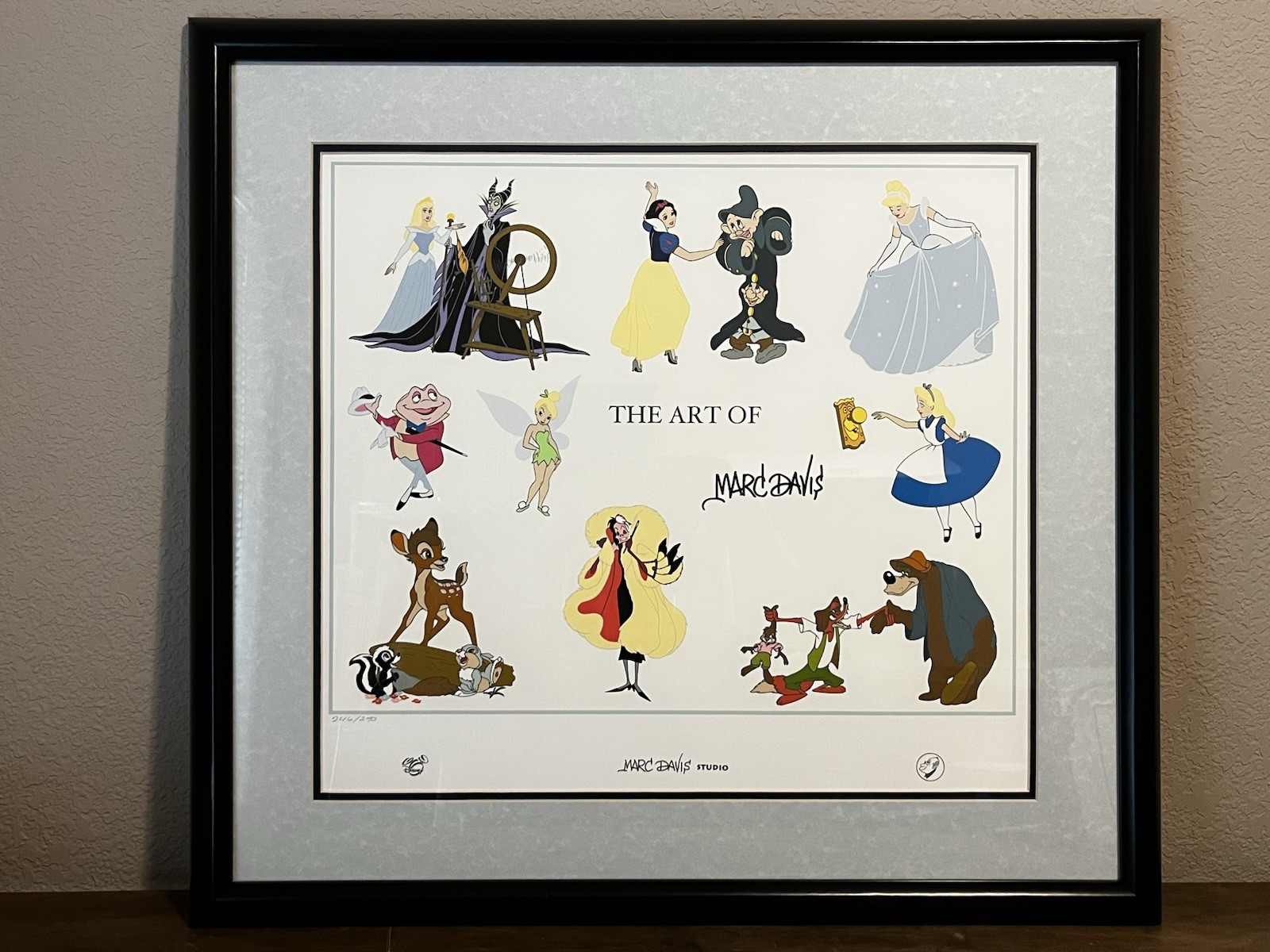 Disney  Framed ART of Marc DAVIS  Fine Art Serigraph LE 246/250 ALICE TOAD BRER
