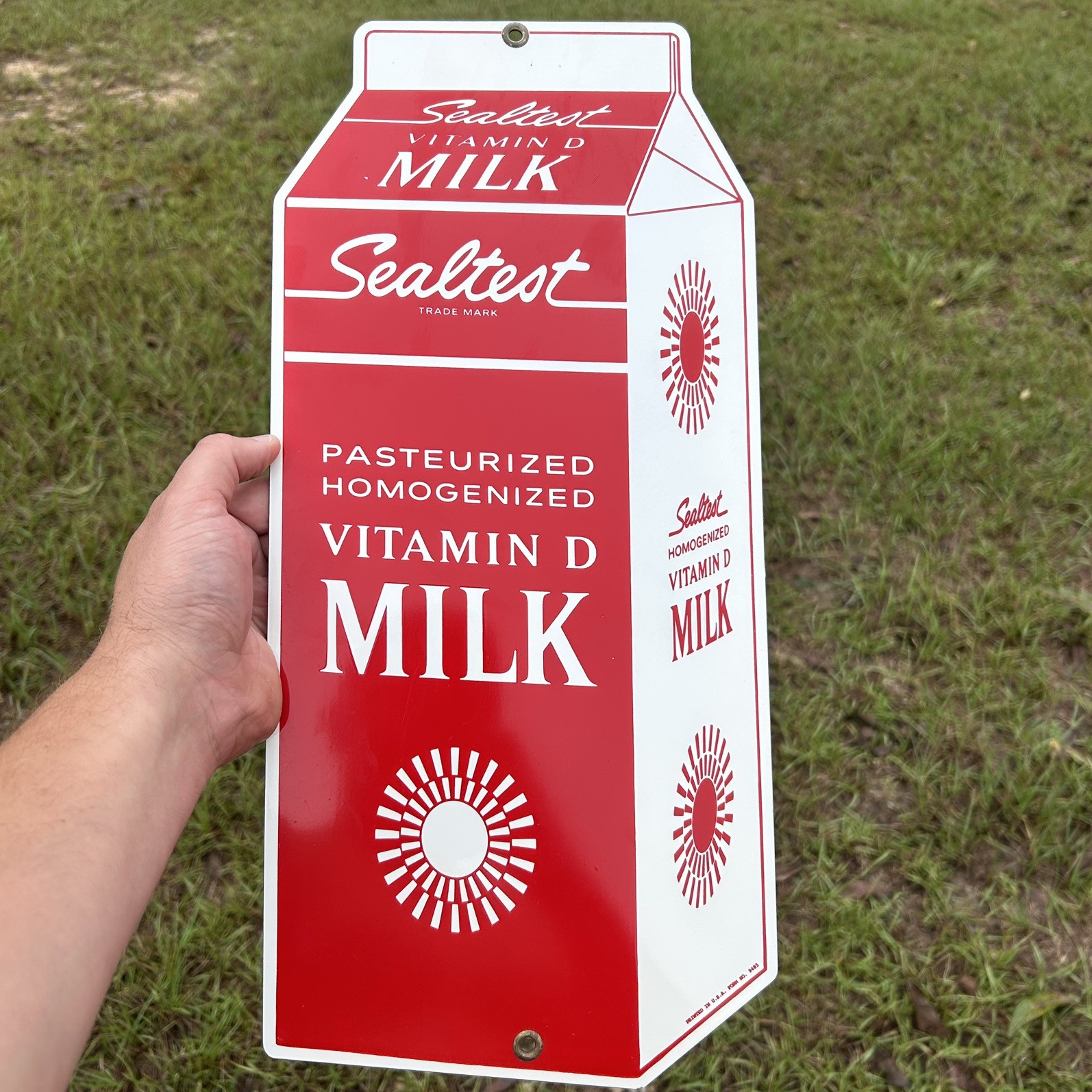 Vintage Sealtest Pasteurized Milk Painted Metal Dairy Sign