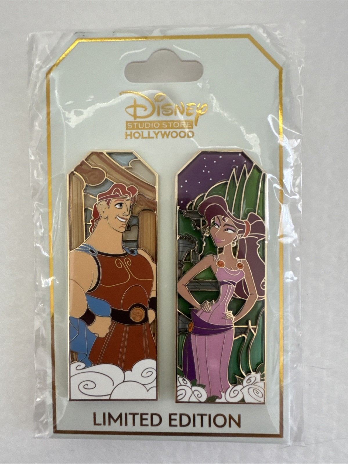 D23 DSSH Duos Hercules and Megara Disney Pin Stained Glass LE 400