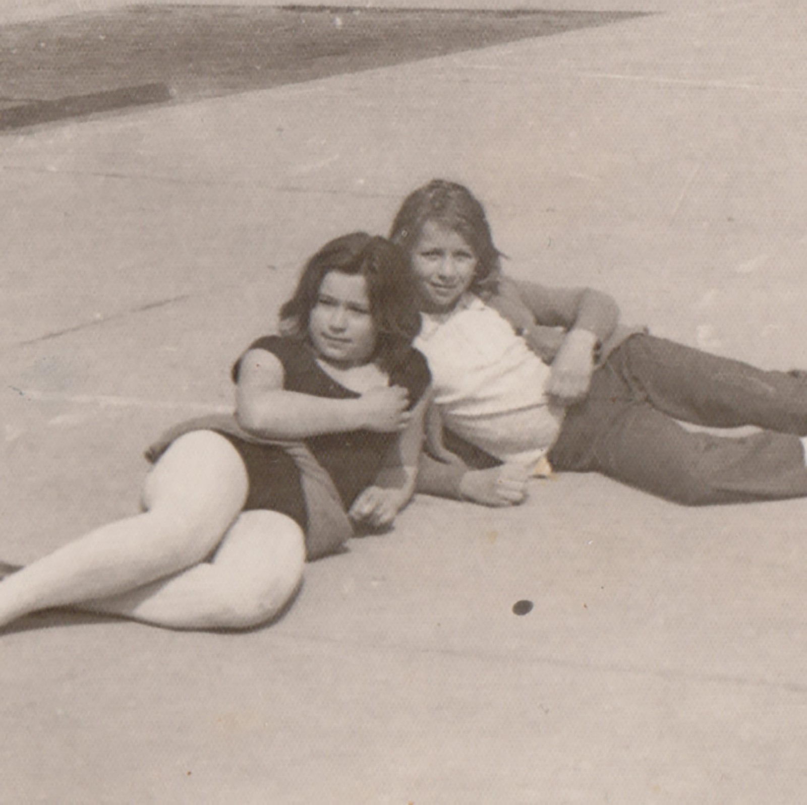 Two Young Girls Sharing A Carefree Afternoon Dreamy Friendship Vintage Photo