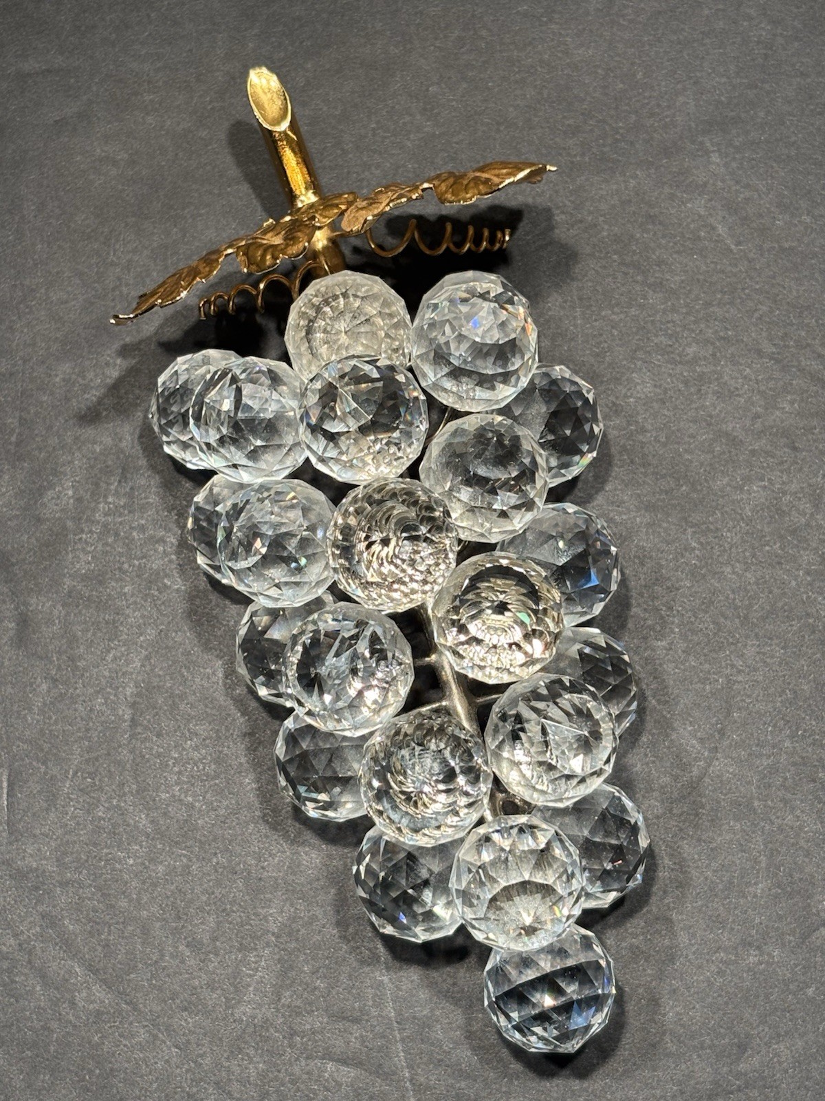 Vintage Swarovski Crystal Hand-Cut 23 Grapes Bunch 6.5 Inches Long Exc. Cond.  