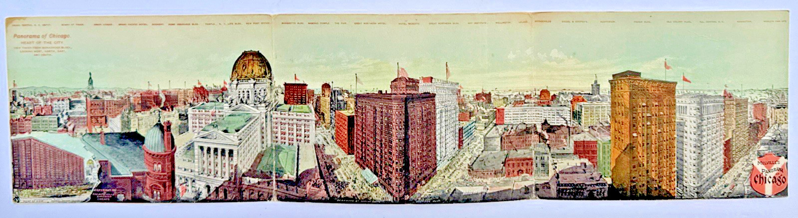 Chicago IL Panorma Heart Of The City, Rare Large 18\