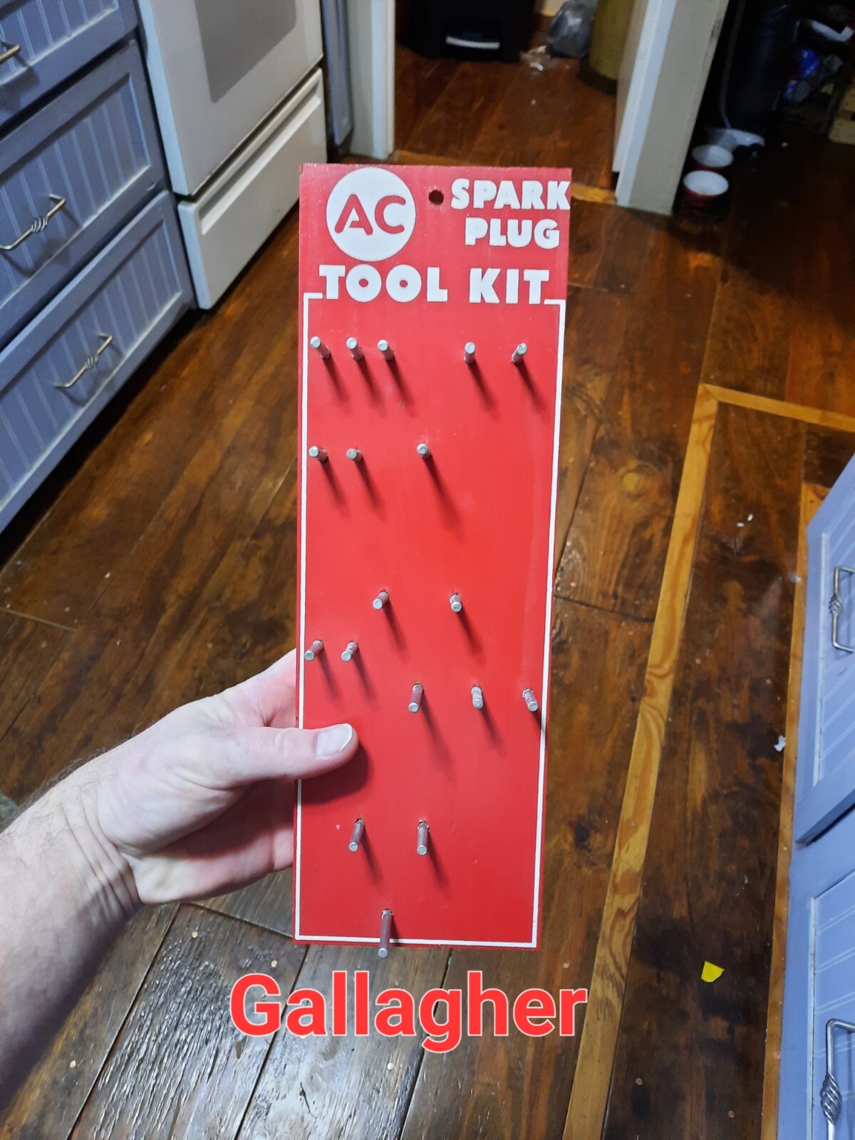NOS Vintage AC Spark Plug Tool Kit Mechanics Wall Rack Chevrolet Gas  Sign