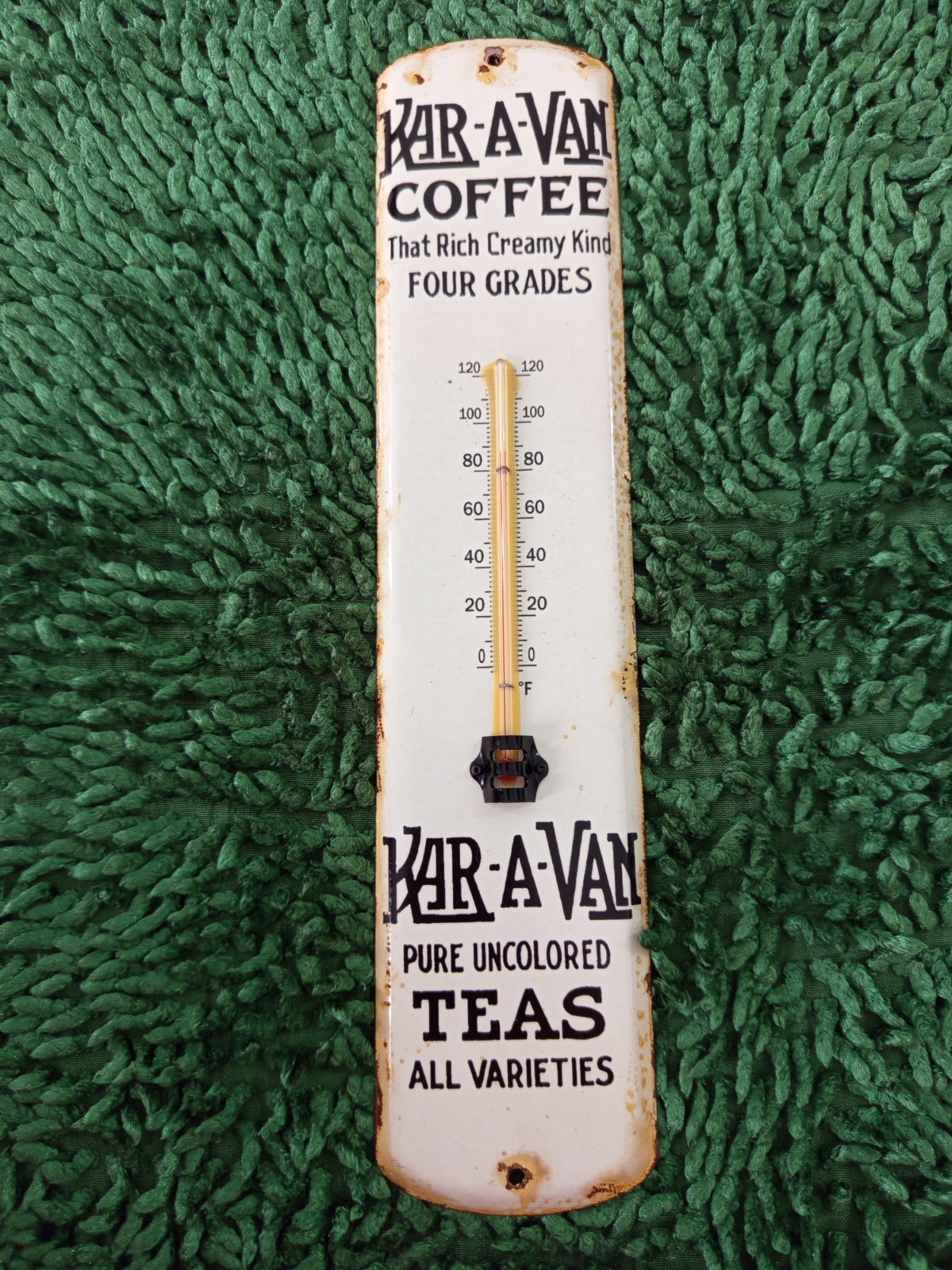 KAR-A-VAN Vintage Style Thermometer merchandise No Porcelain Coffee Shop