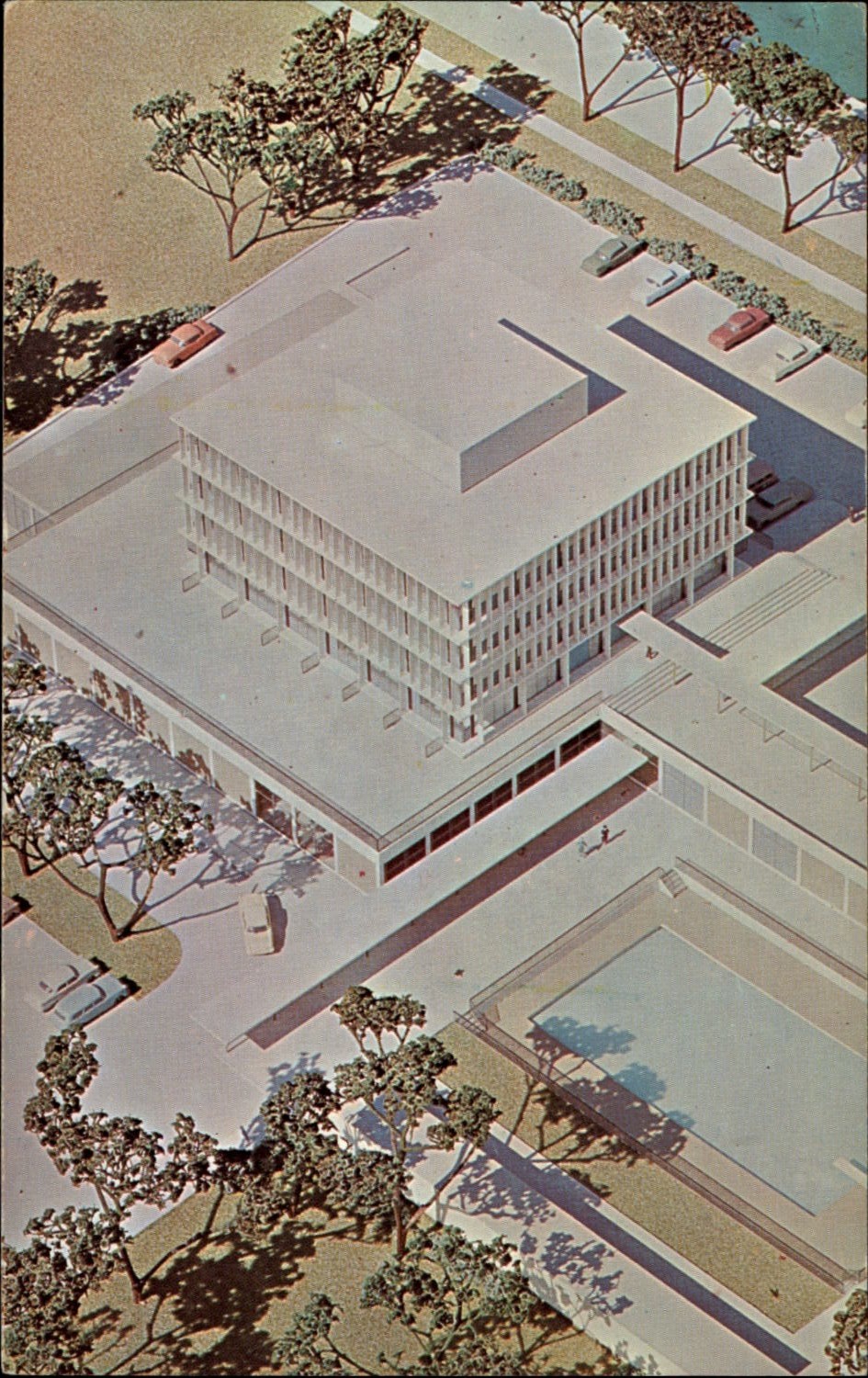 Holiday Inn Austin Texas Aerial view vintage postcard d319
