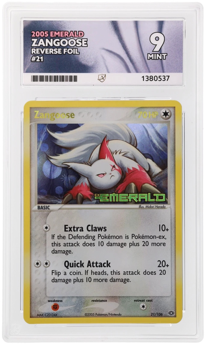 ACE 9 ZANGOOSE 21/106 | EX Emerald Reverse Holo Pokemon Card
