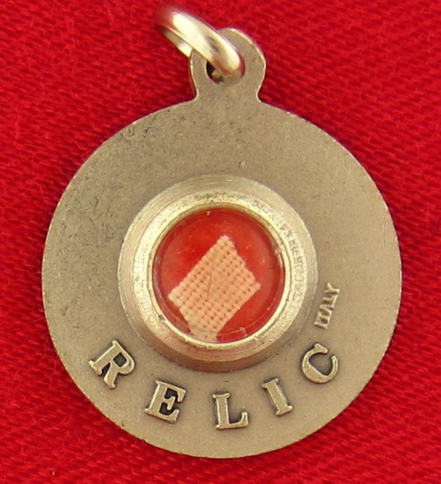 Vintage SAINT JOHN NEUMANN Relic Medal 3RD CLASS Religious Relic Cloth Medal