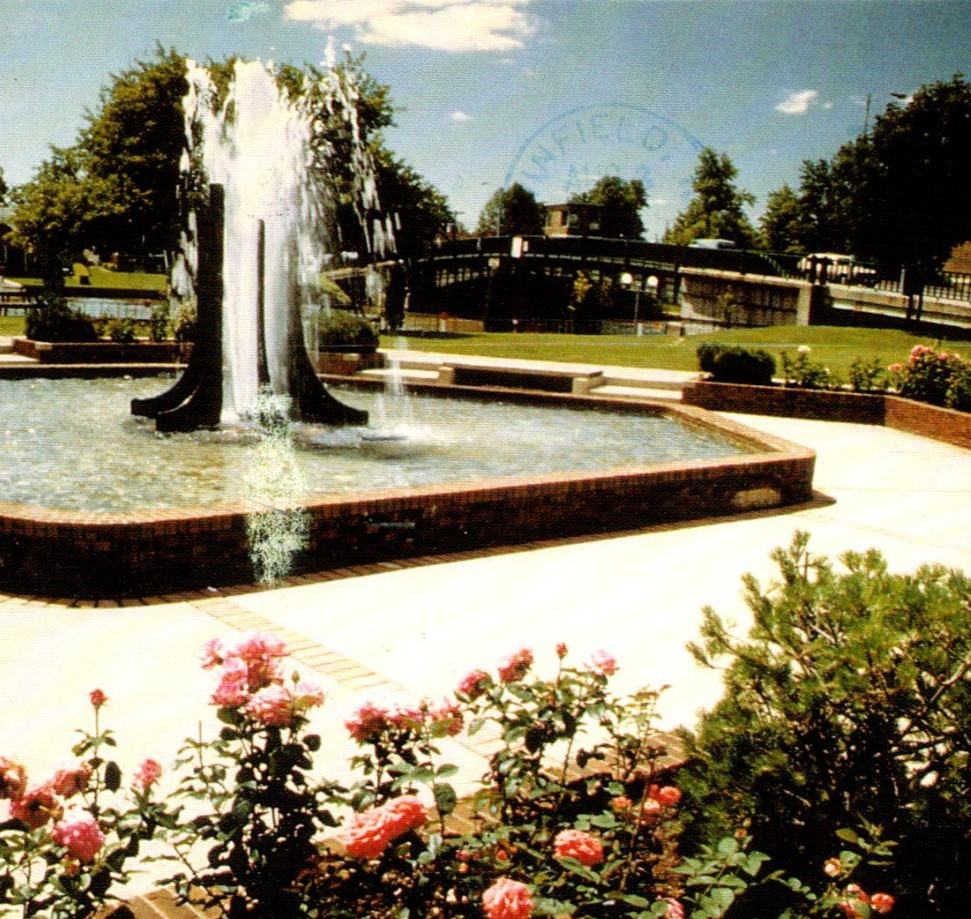 Vintage Continental Postcard Cecile Bechard Fountain Wallaceburg Canada c1995