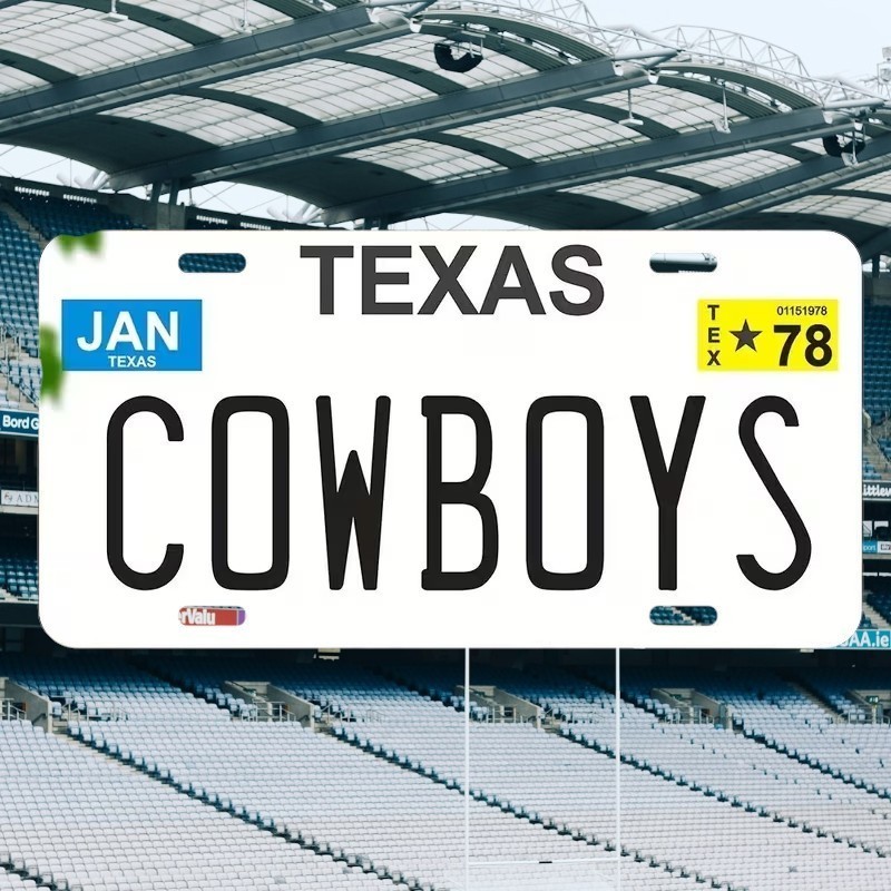 Dallas Cowboys Metal Yard Sign Texas Football License Plate Vintage Plaque Sign