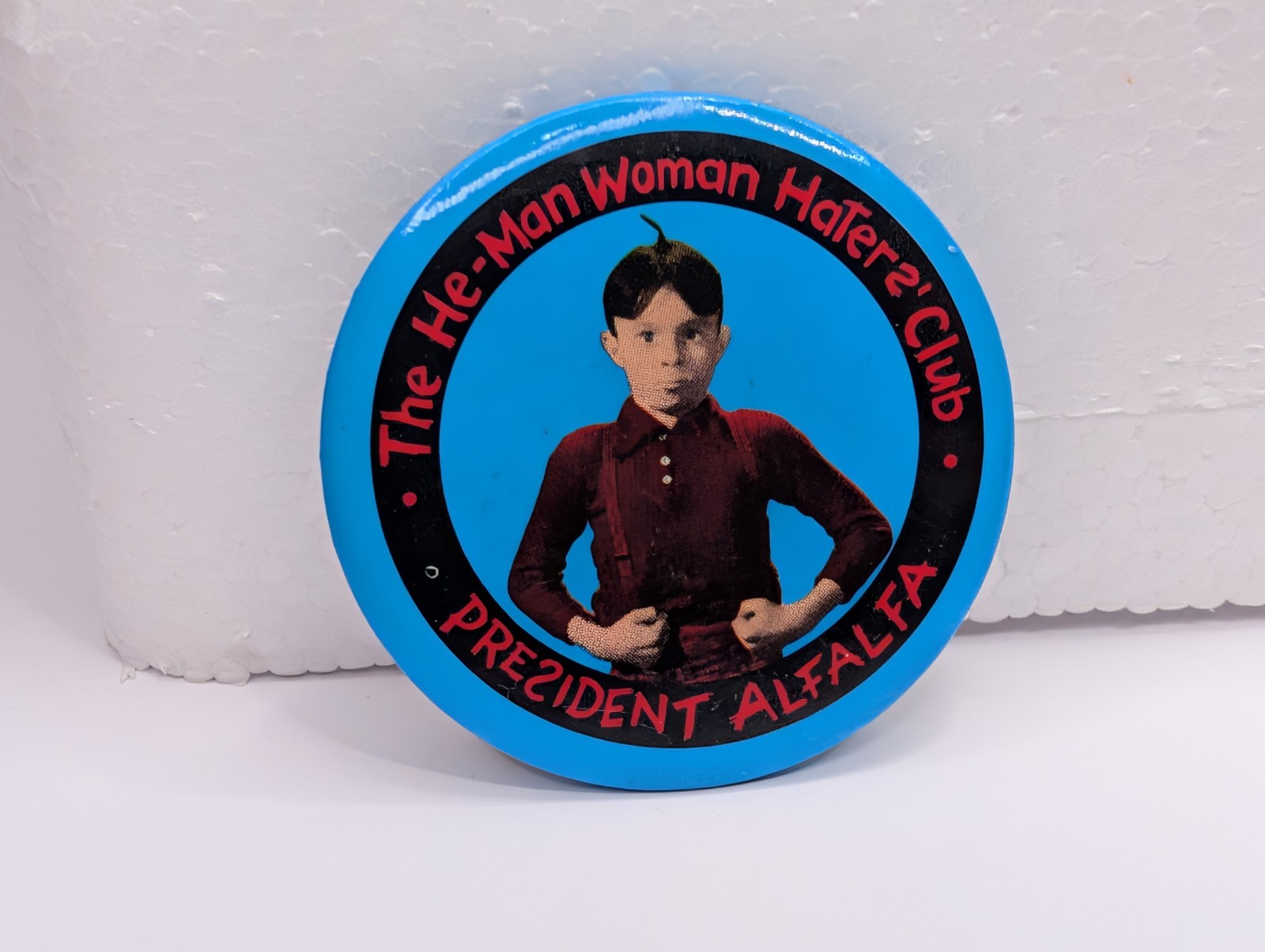 Little Rascals He-Man Woman Hater\'s Club President Alfalfa Vintage Pin Button