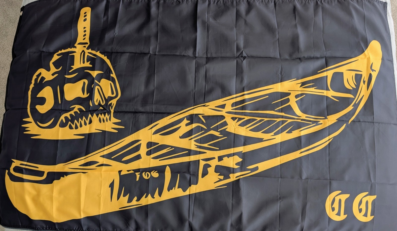 FORWARD OBSERVATIONS GROUP GOLD & BLACK CANOE CLUB FLAG FOG BANNER - NEW + REAL