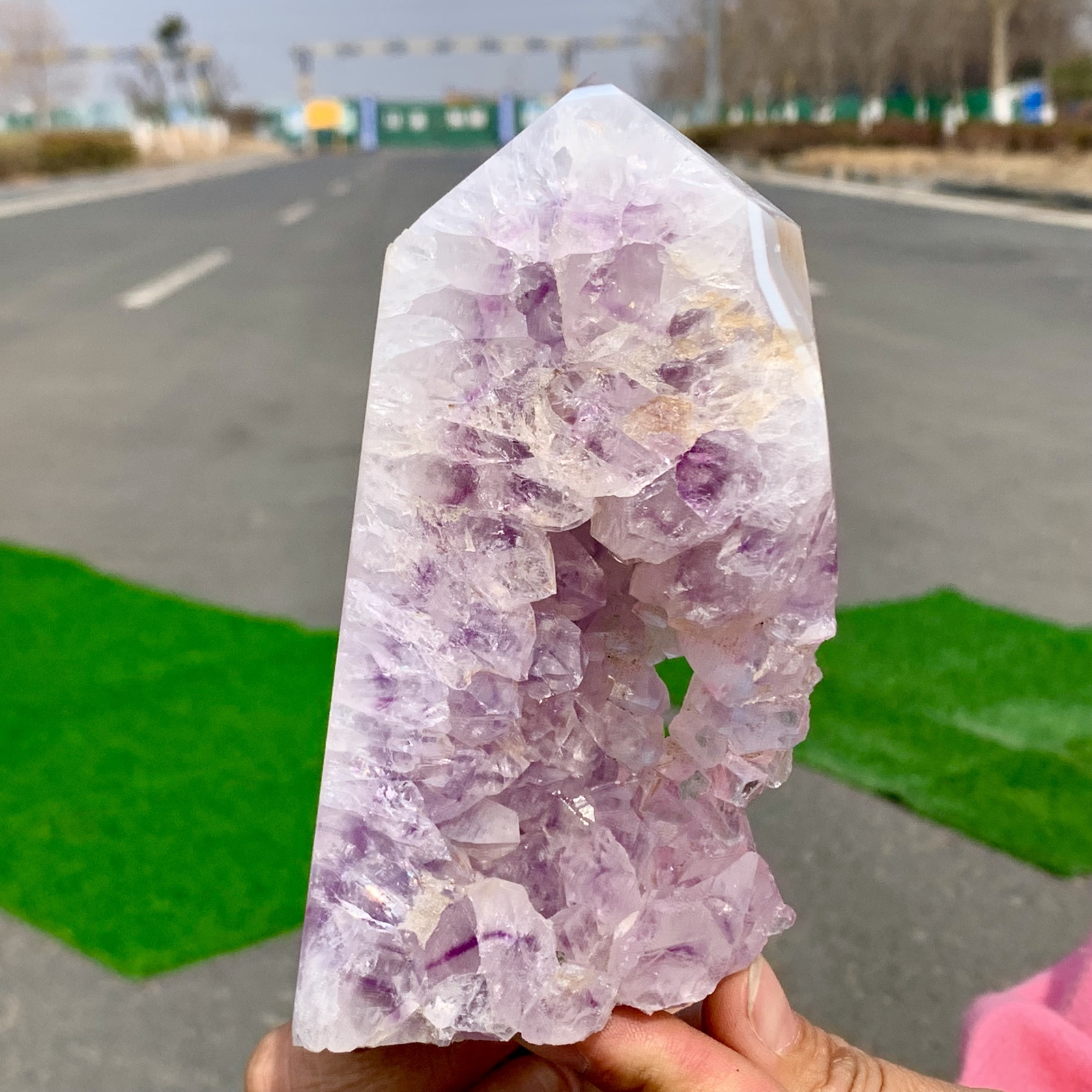 1.16LB  Natural agateamethyst geodeQuartz sheet mineral crystalspecimenHealing
