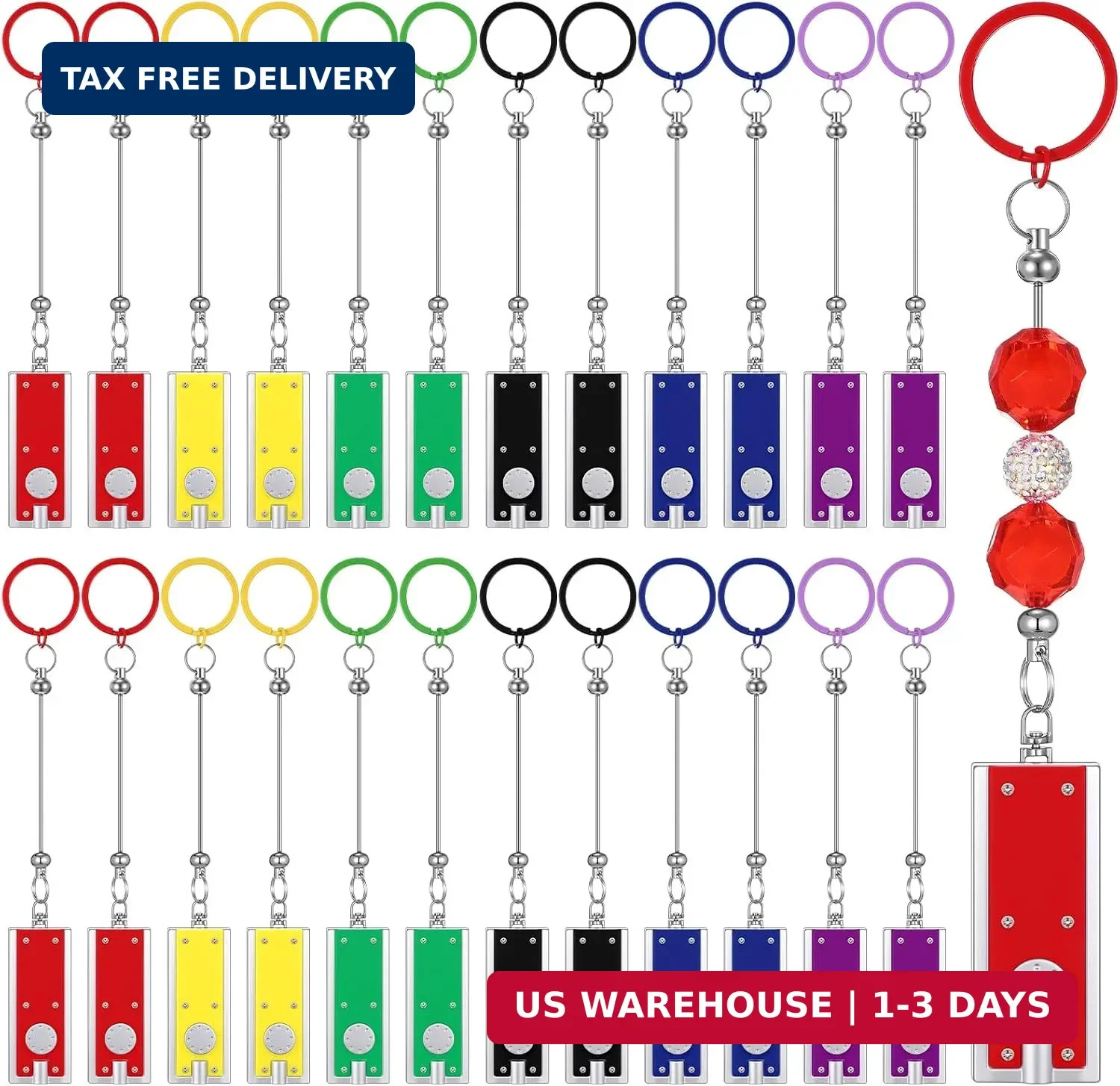 12 Set Beadable Items, Beadable Keychains Bars Bulk