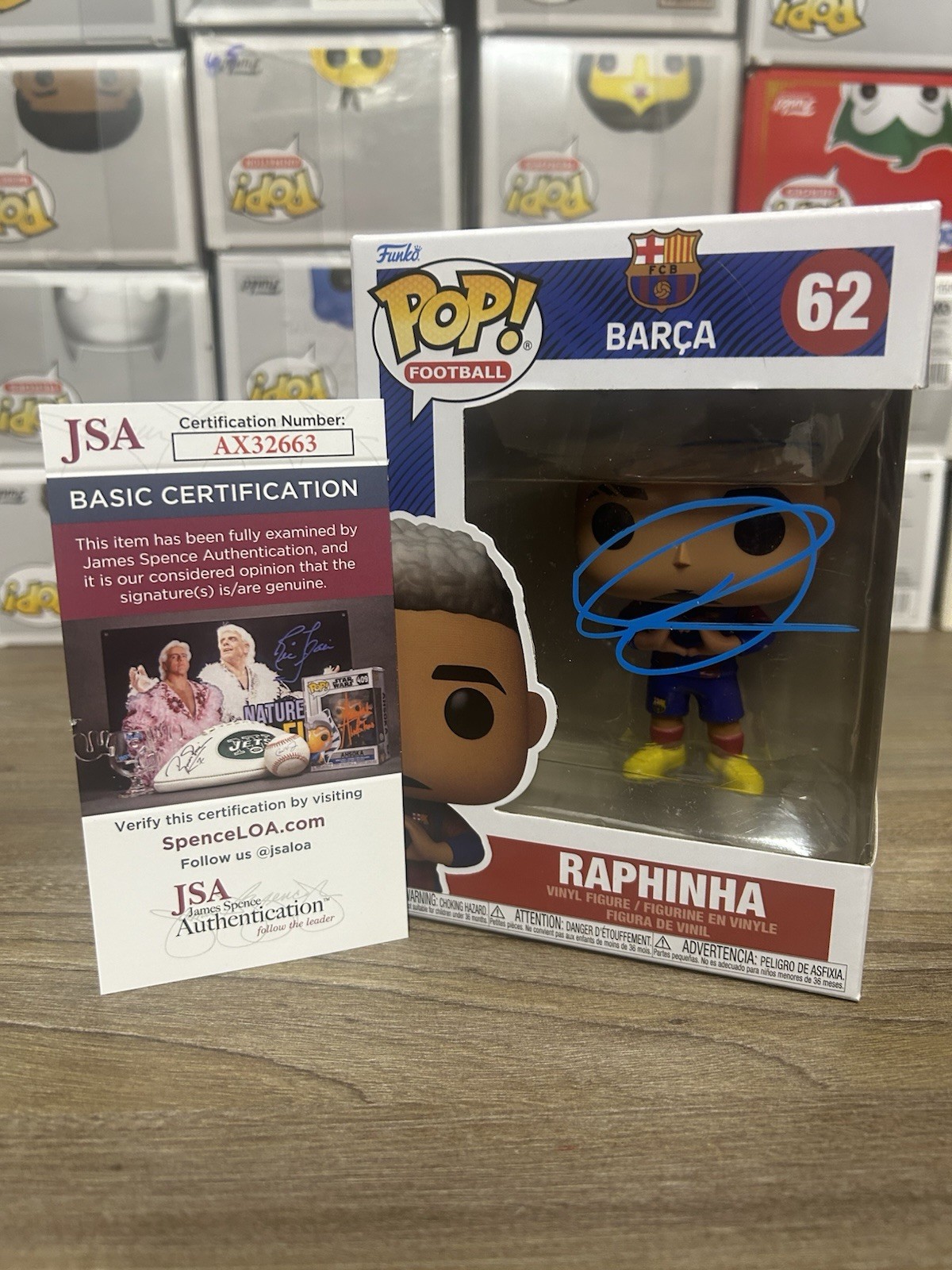 Funko Pop Raphinha #62 Signed w JSA COA Autograph Barcelona Brazil Soccer