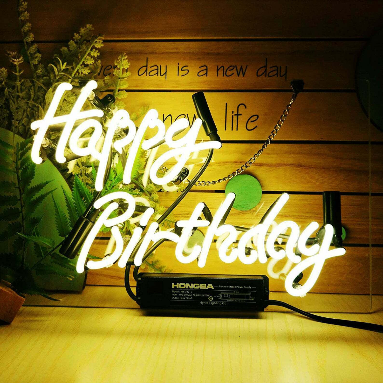 Happy Birthday Neon Sign Light Home Room Wall Hanging Handcraft Artwork 20\