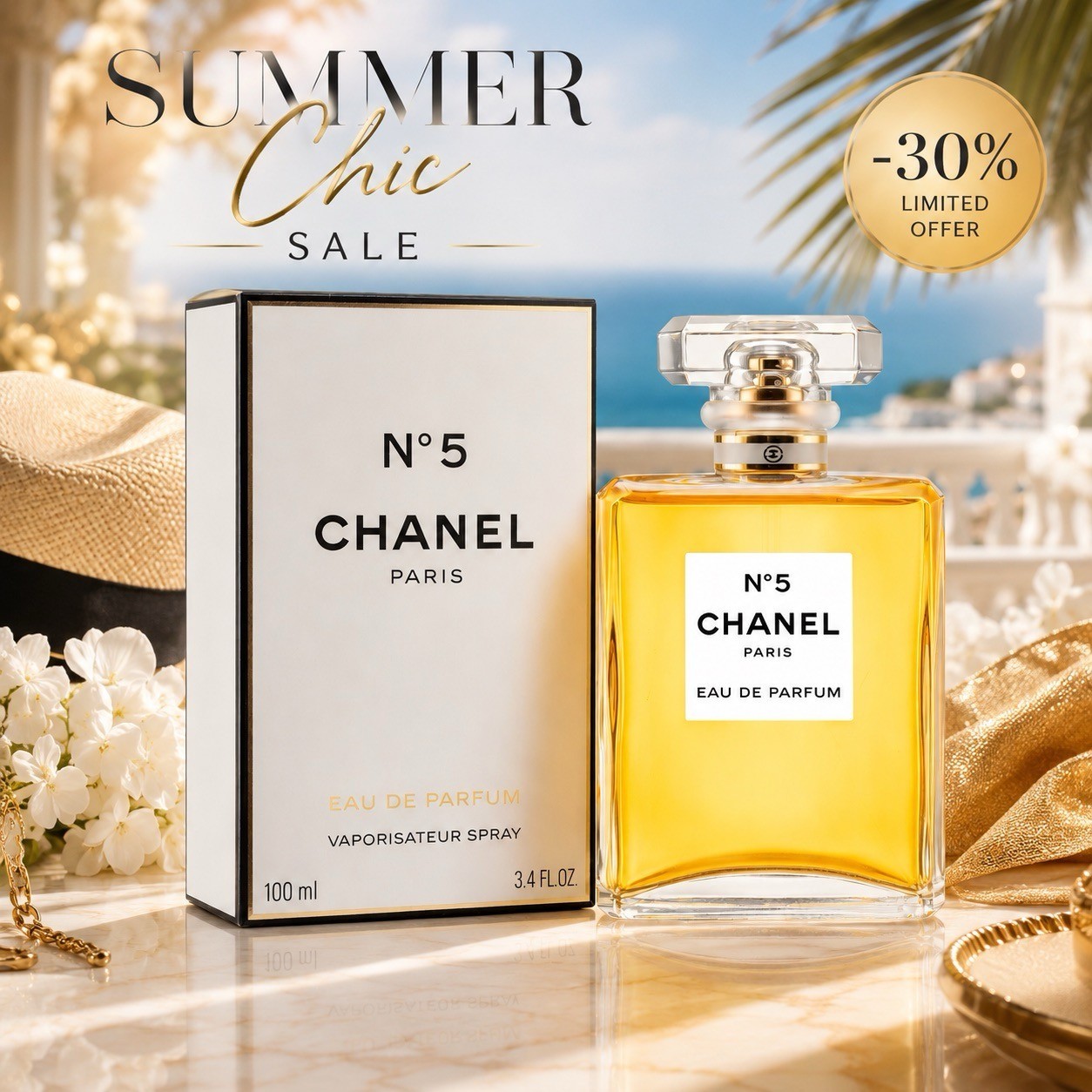 Chanel #5 Women's Eau De Parfum EDP 3.4 oz / 100ml New Open Box Full Perfume