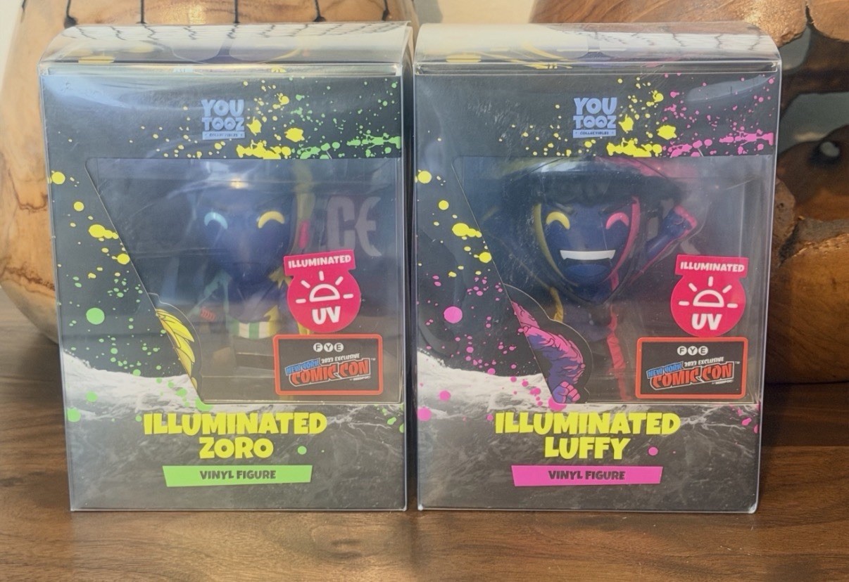 Youtooz One Piece Illuminated Luffy & Zoro Lot FYE NYCC Comic CON 2022 Exclusive