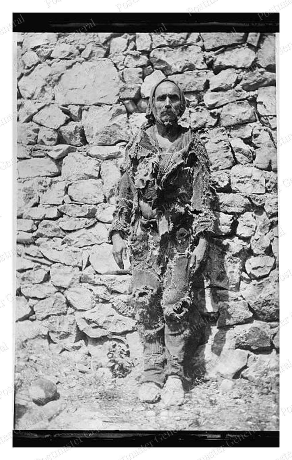 Podgorica Montenegro Ragged Man Standard Postcard COPY RPPC