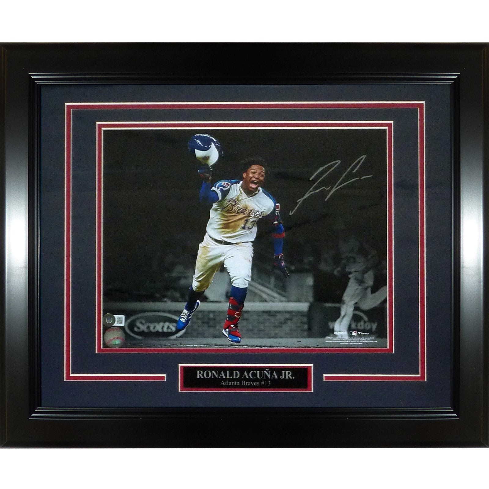 Ronald Acuna Jr. Autographed Atlanta Braves (Walkoff HR Celebration Spotlight) D