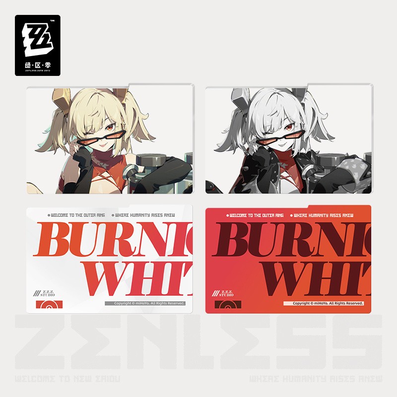 ZZZ miHoYo Zenless Zone Zero Burnice Cinema Acrylic Stand Frame Collection Card