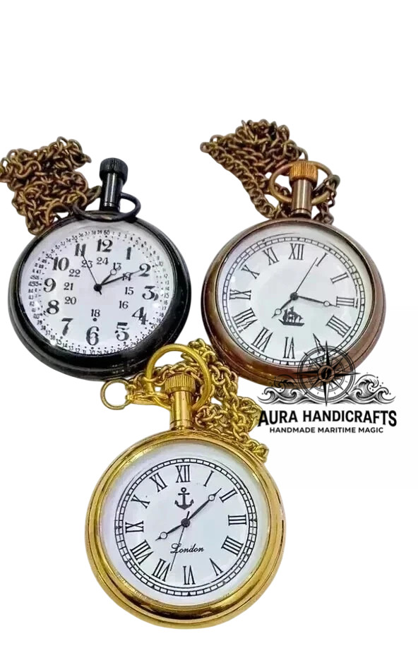AURA Lot of 3 Vintage Elgin Brass Pocket Watches – Antique Collectible – Gift