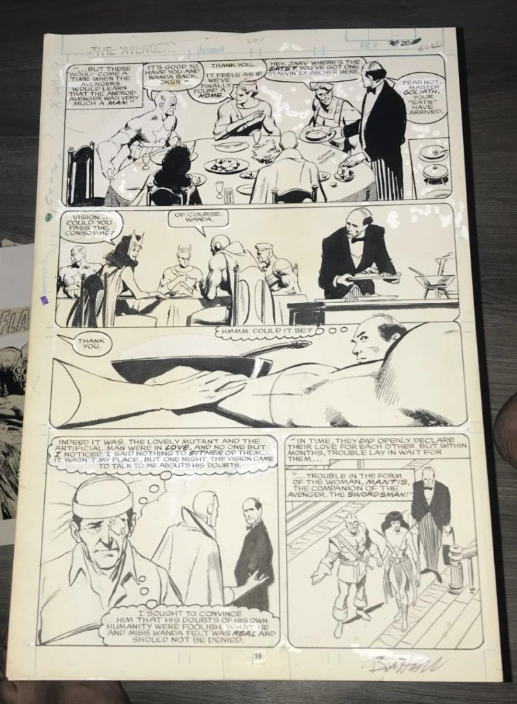 THE AVENGERS 280 BOB HALL KYLE BAKER PAGE 20 MARVEL ORIGINAL ART WORK SIGNED