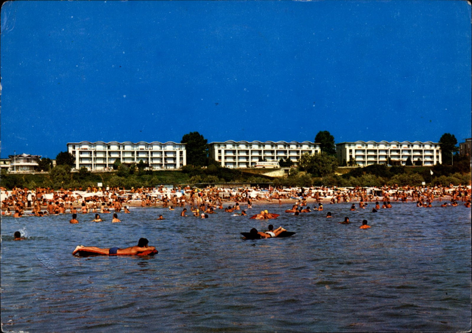 The Beach Mangalia Romania vintage postcard d505