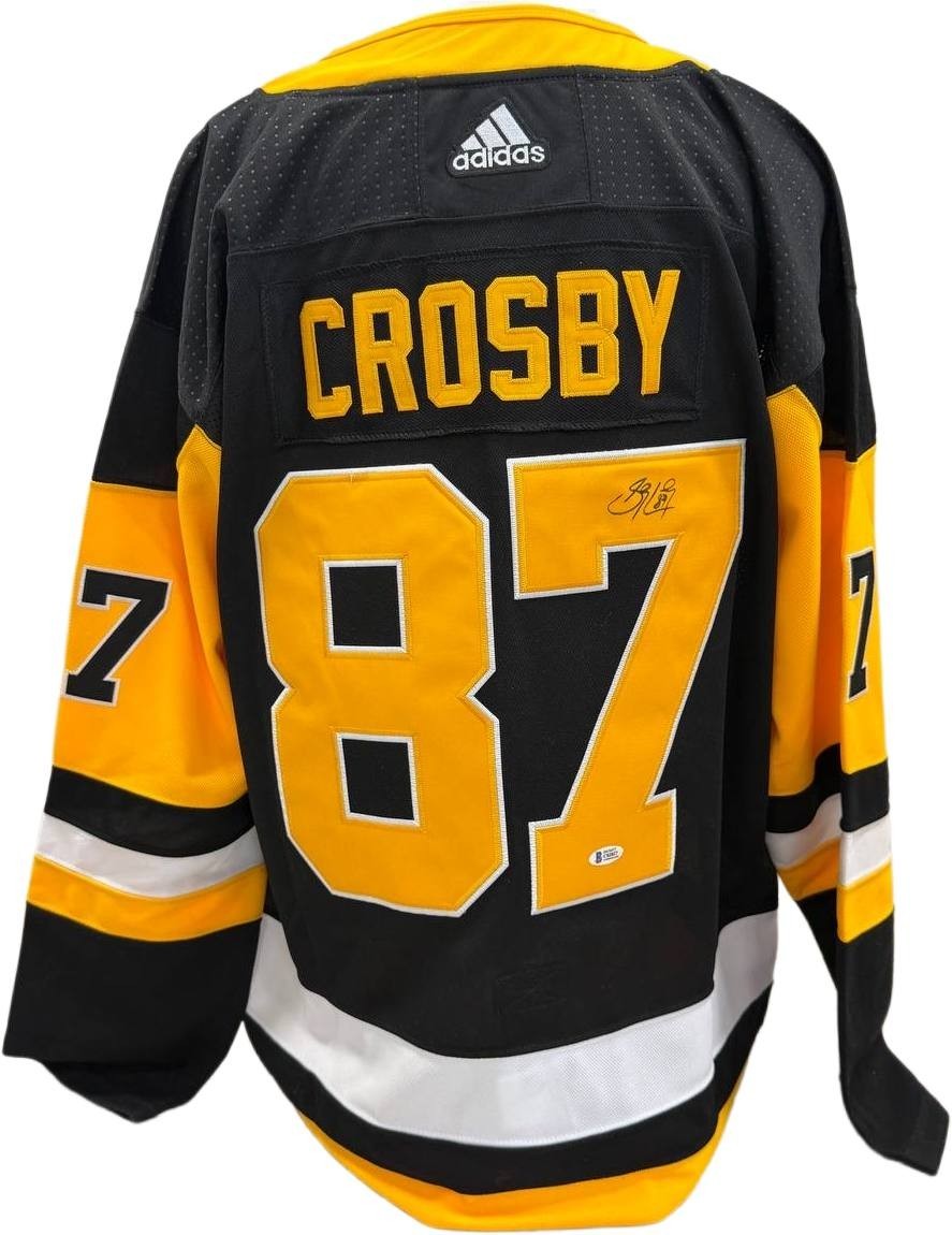 Black/Orange Hockey Jersey Sidney Crosby Signed Autographed #87 Beckett COA