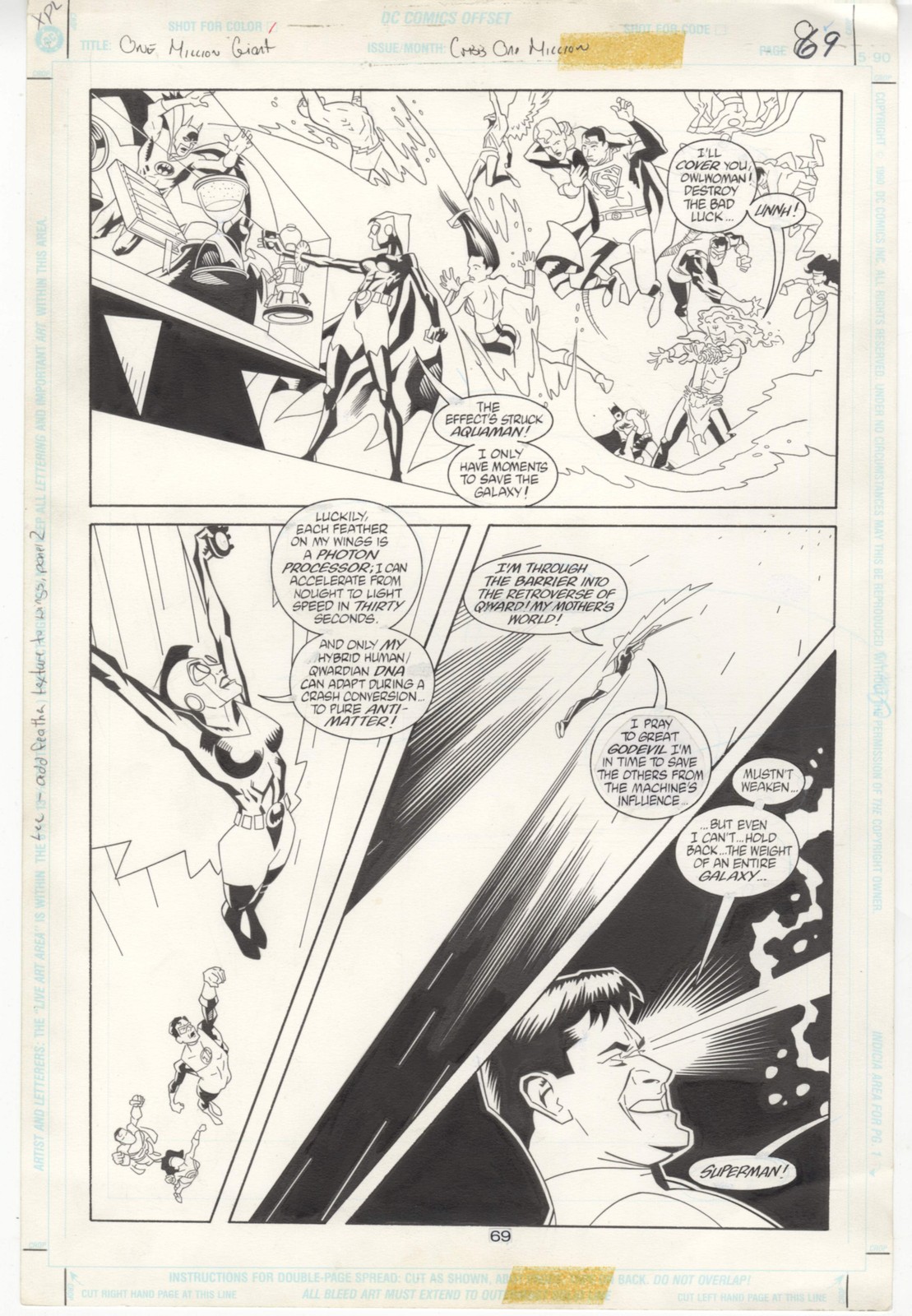 Dc One Million 80 Page Giant Crisis 1,000,000 Pg 69 OA Comic Art