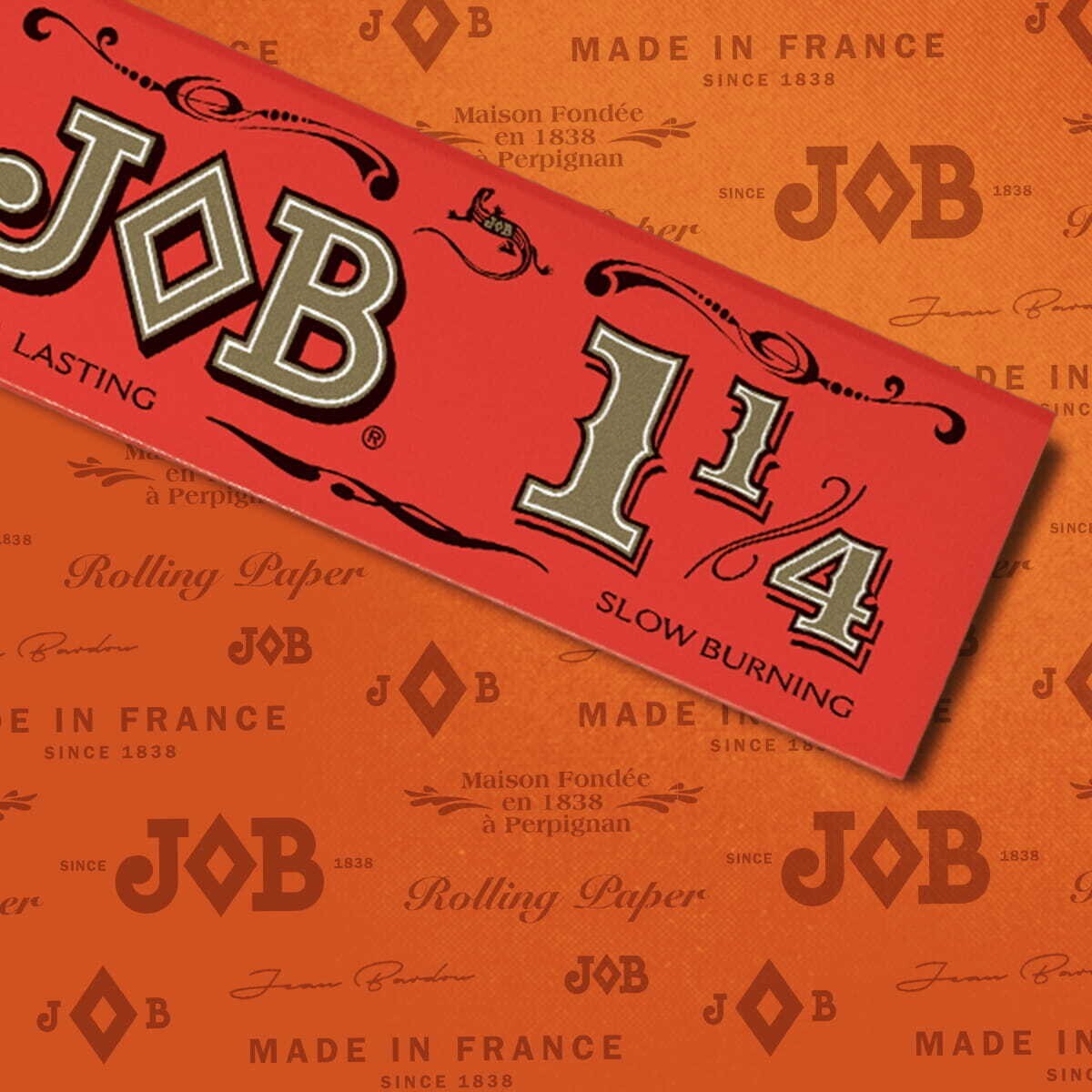 JOB ORANGE 1 1/4 SLOW BURNING CIGARETTE ROLLING PAPERS 1.25 🔥 24 BOOKS 🔥 1 BOX
