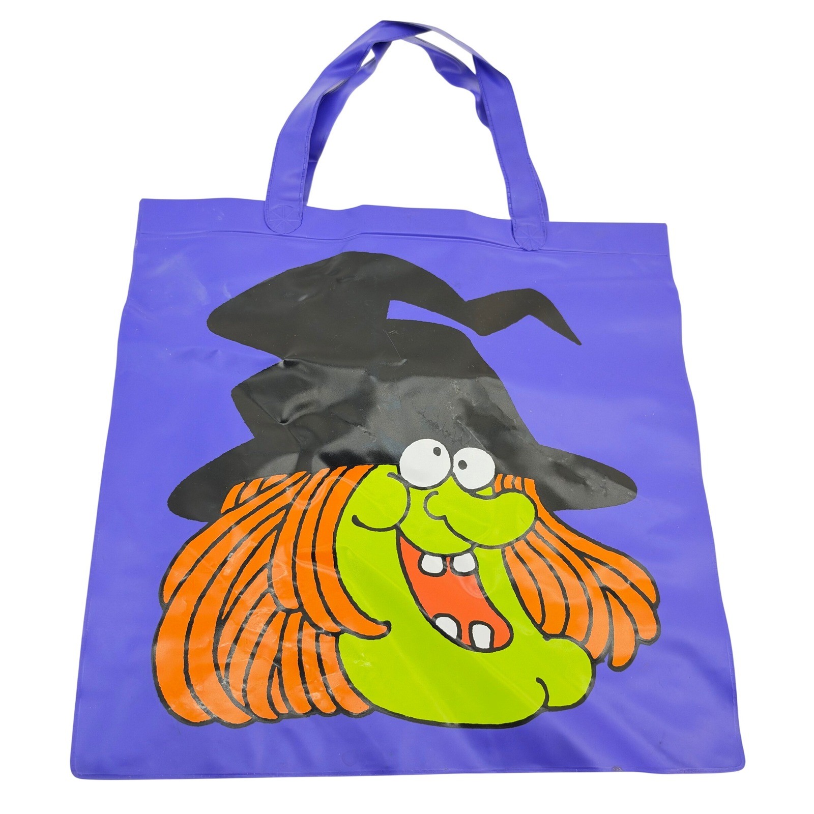 WORKS Vtg 90s Avon Halloween Laughing Witch Sound Plastic Trick or Treat Bag
