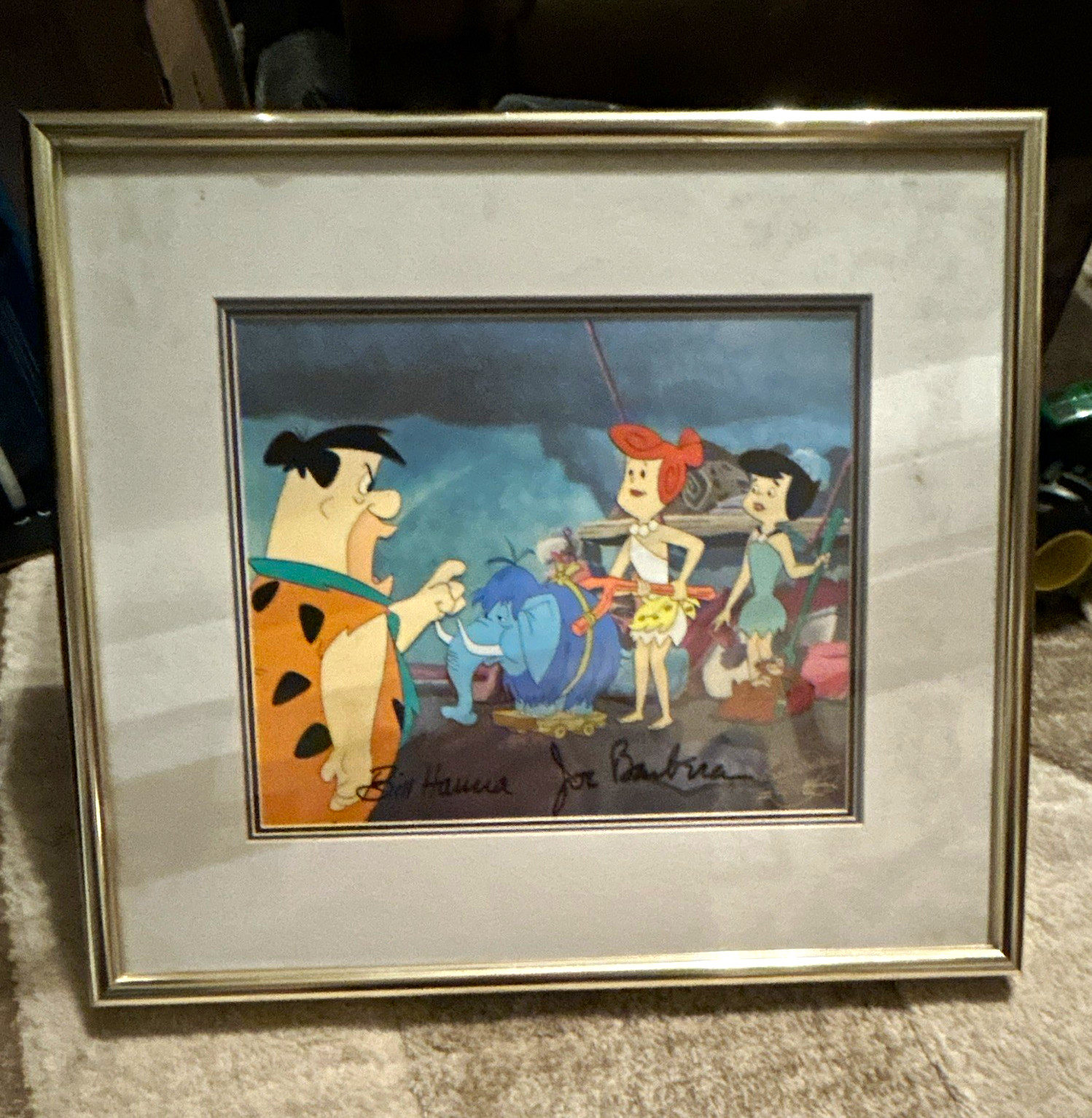 Gallery Lainzberg The Flintstones Original Cel Framed COA Signed Hanna Barbera