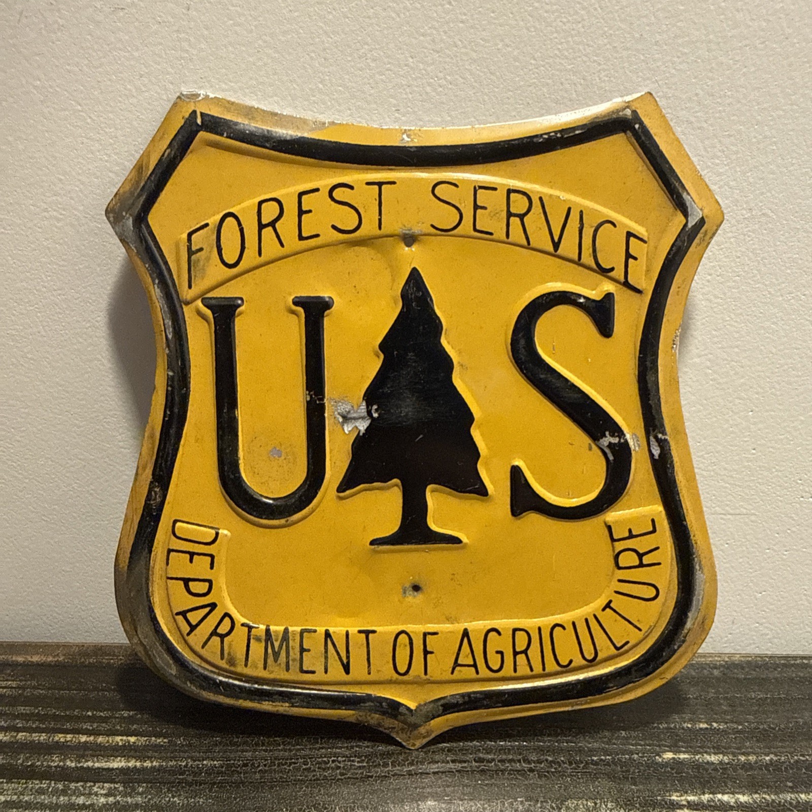 Rare Vintage Metal US Forestry Service Tree Sign Tree Badge Old Stock