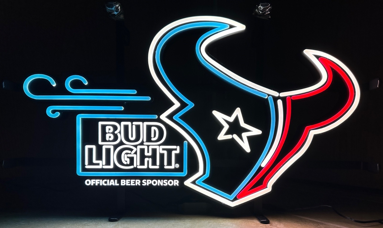 AUTHENTIC NEW BUD LIGHT NFL TEXAS TEXANS LED SIGN