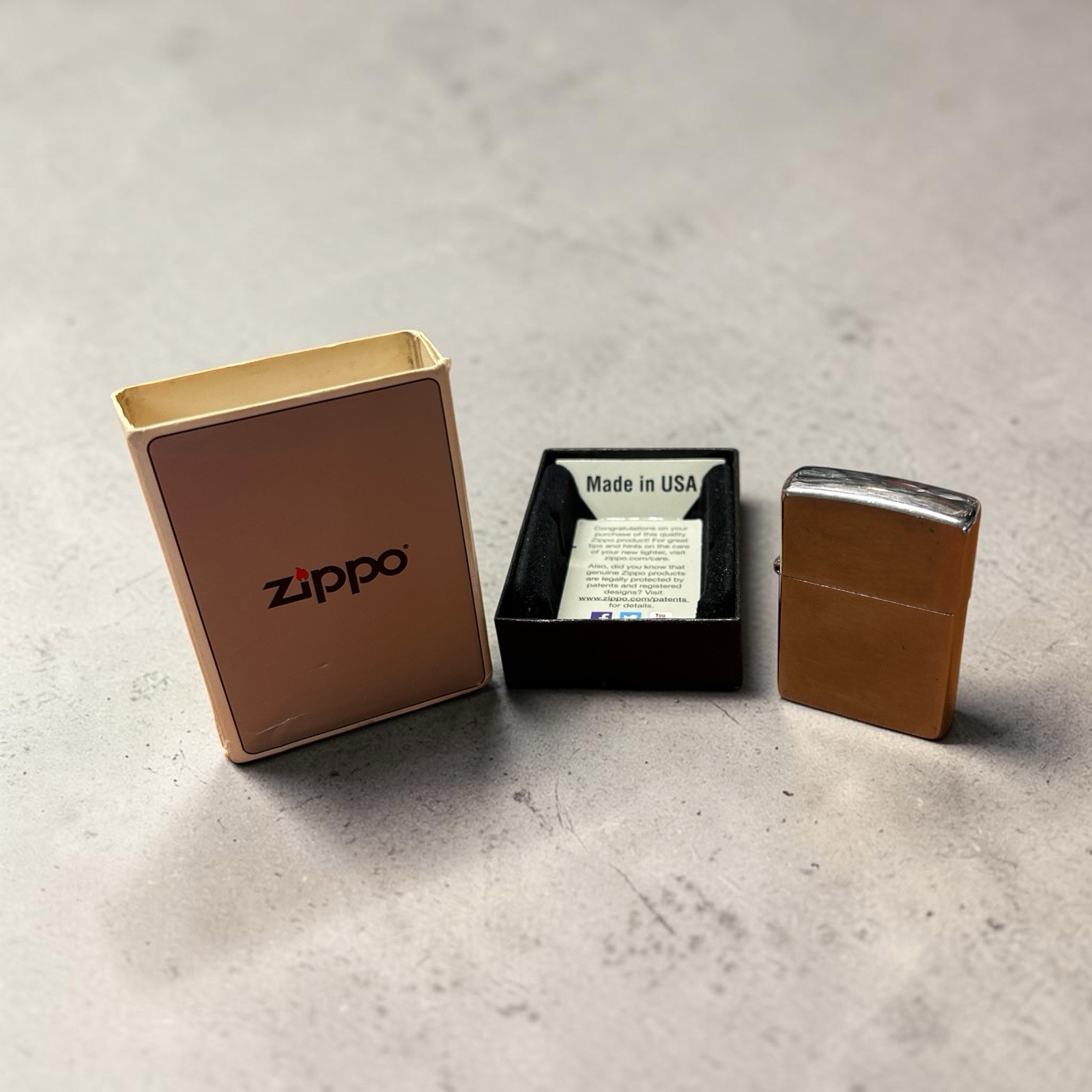 Vintage Pre-Owned Zippo Chrome Cigarette Lighter J 12 Mismatched Box