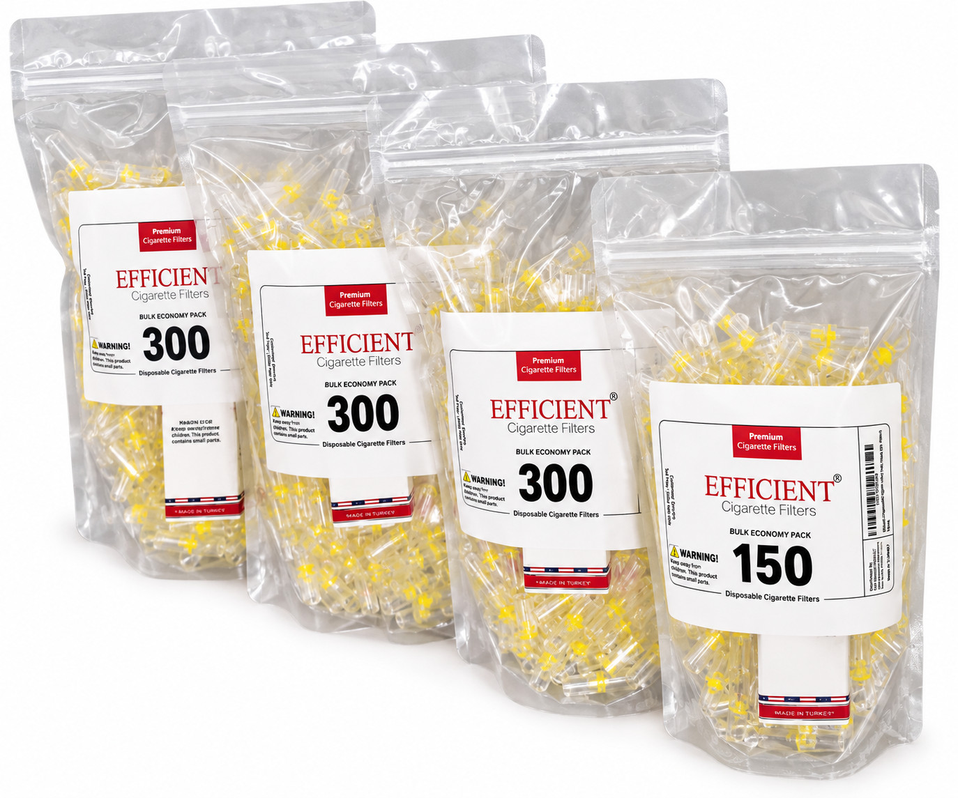 900 EFFICIENT Cigarette Filters Bulk Economy Pack With Free Extra 150 Filters